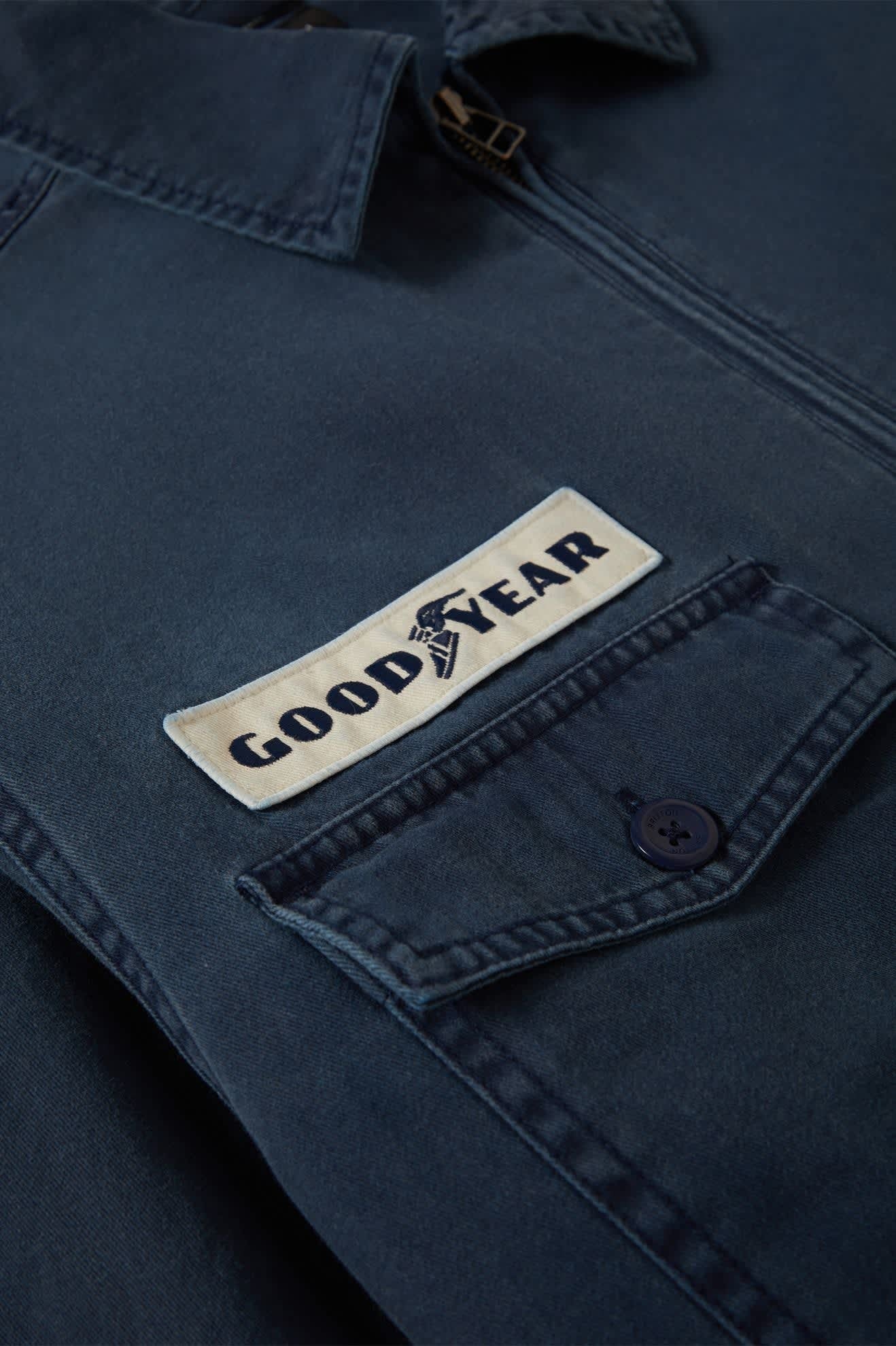 Goodyear Trademark Lightweight Coaches Jacket - Washed Navy