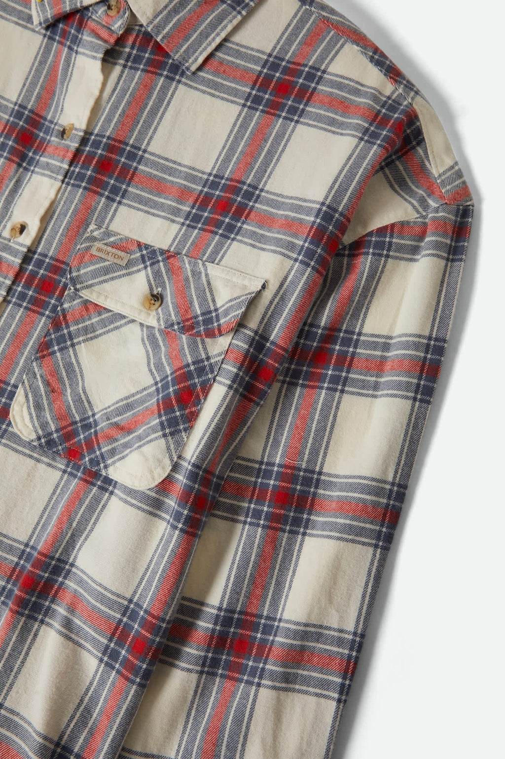 Women's Bowery Vintage Overshirt - Off White/Berring Sea/Red
