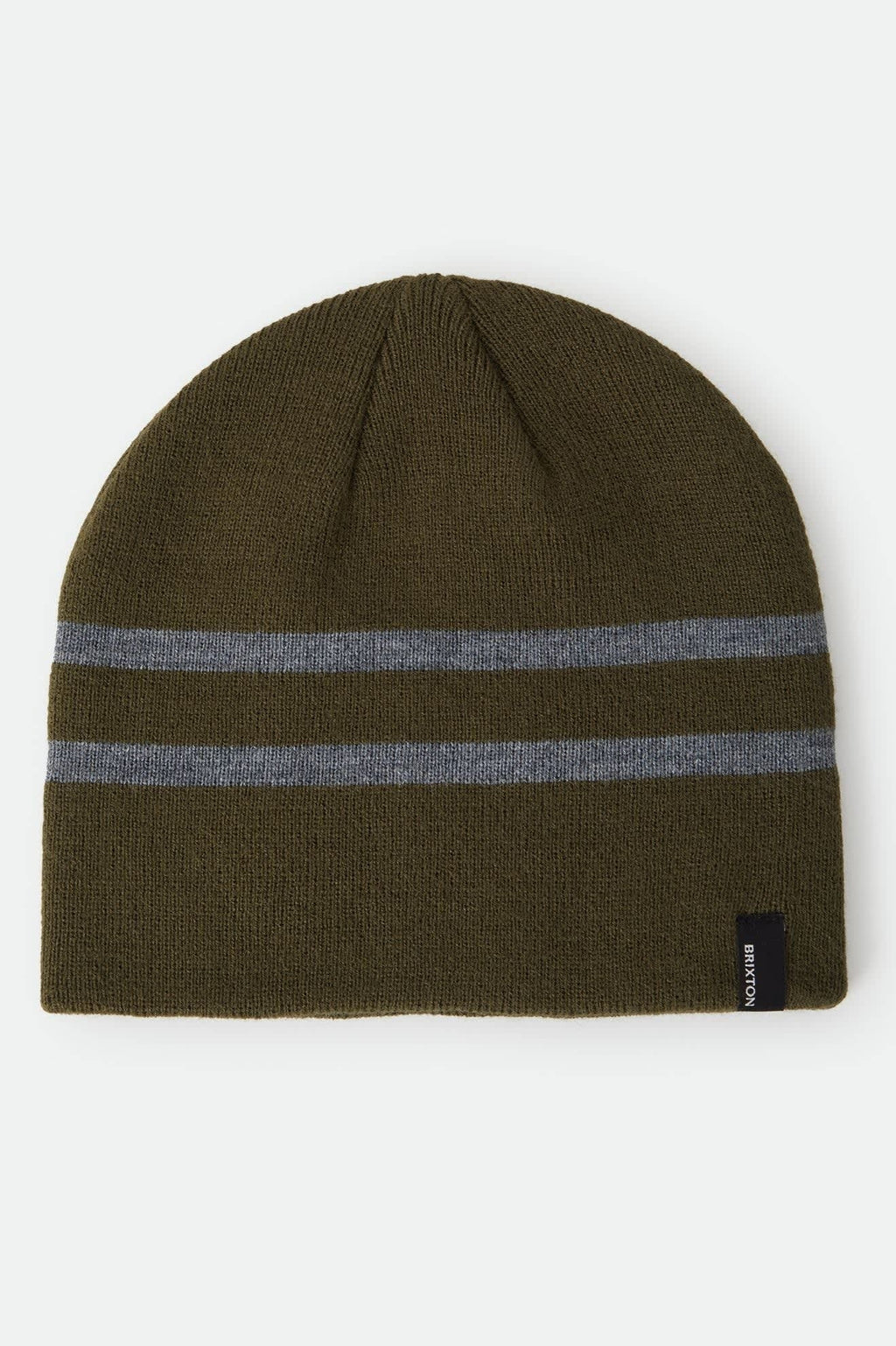Skully Beanie - Dark Olive/Heather Grey Stripe