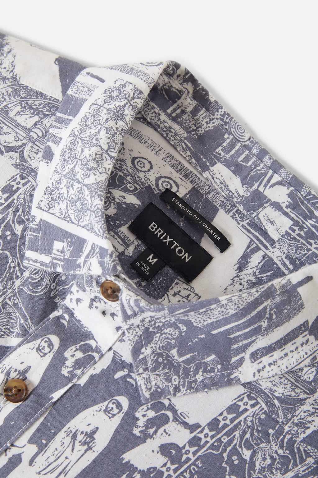 Charter Print Short Sleeve Shirt - Navy/White Collage