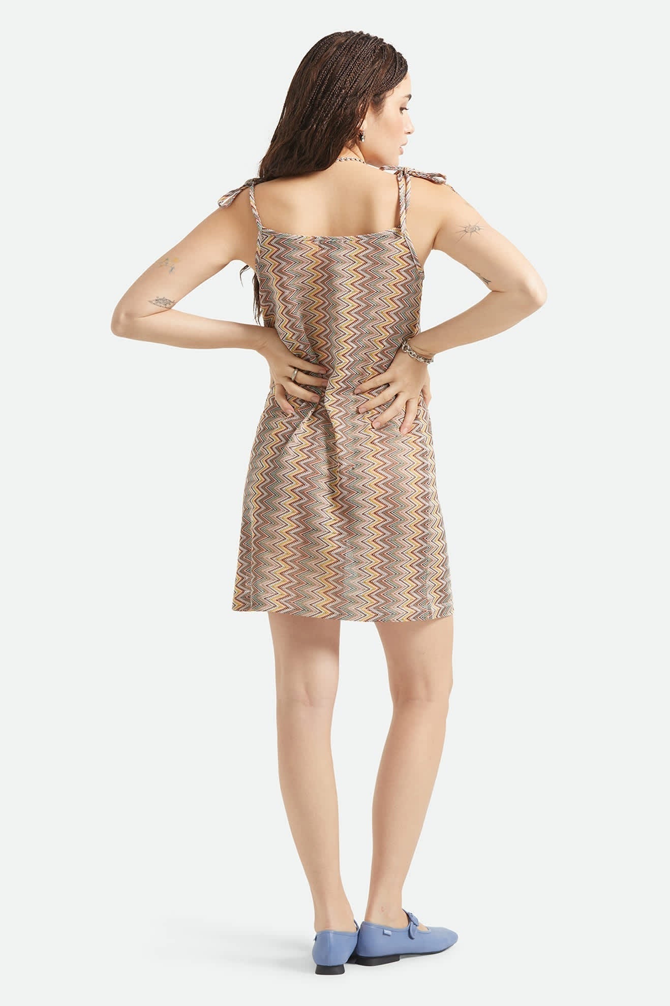 The Cabana Mesh Tunic Dress - Multi Color Zigzag