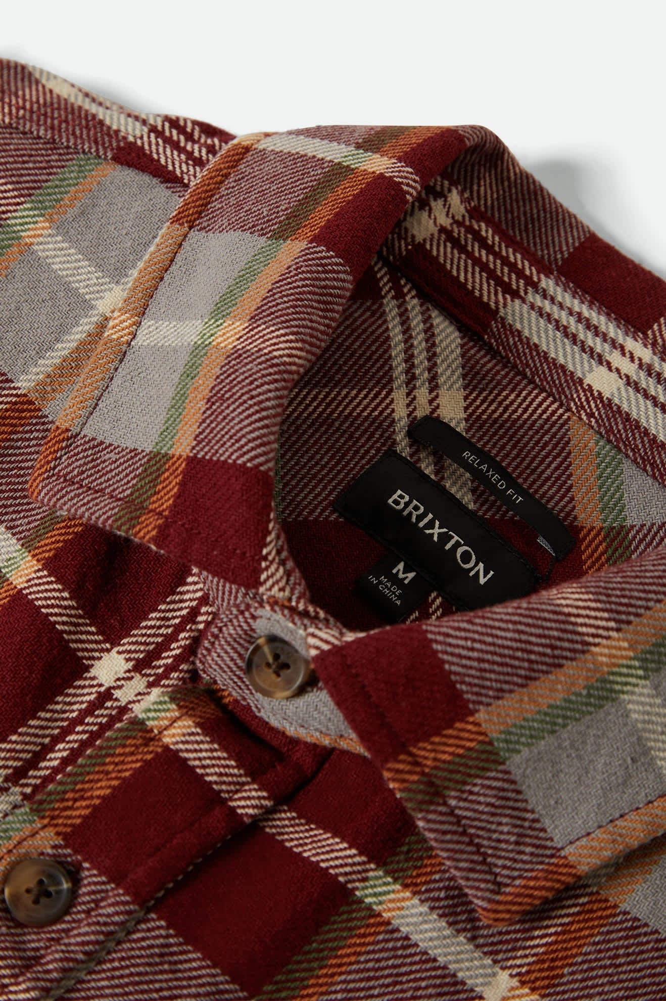 Vintage Wash Flannel - Maroon Red/Beige/Green