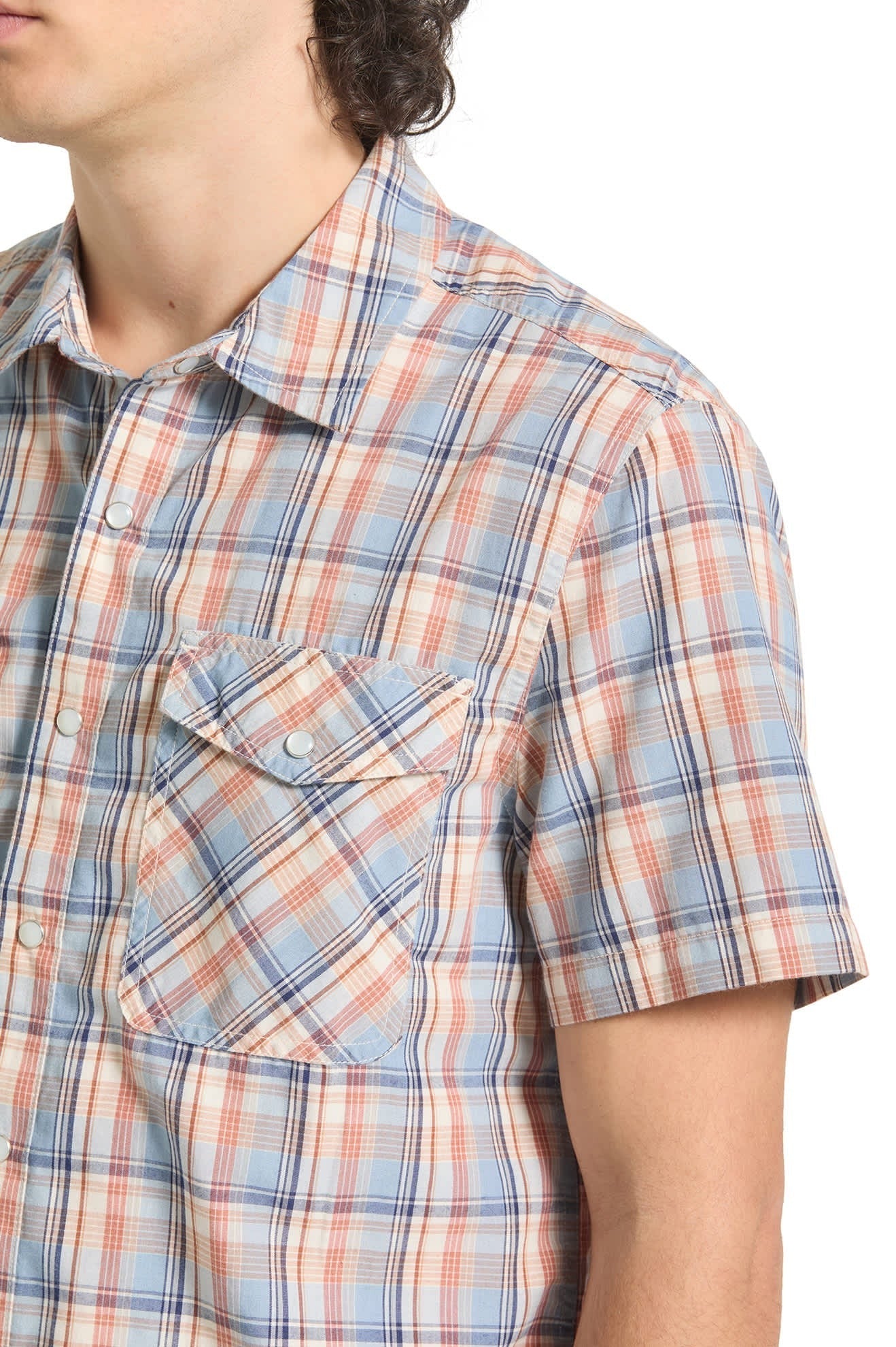 The Breezy Wayne Short Sleeve Shirt - Blue Multi Plaid