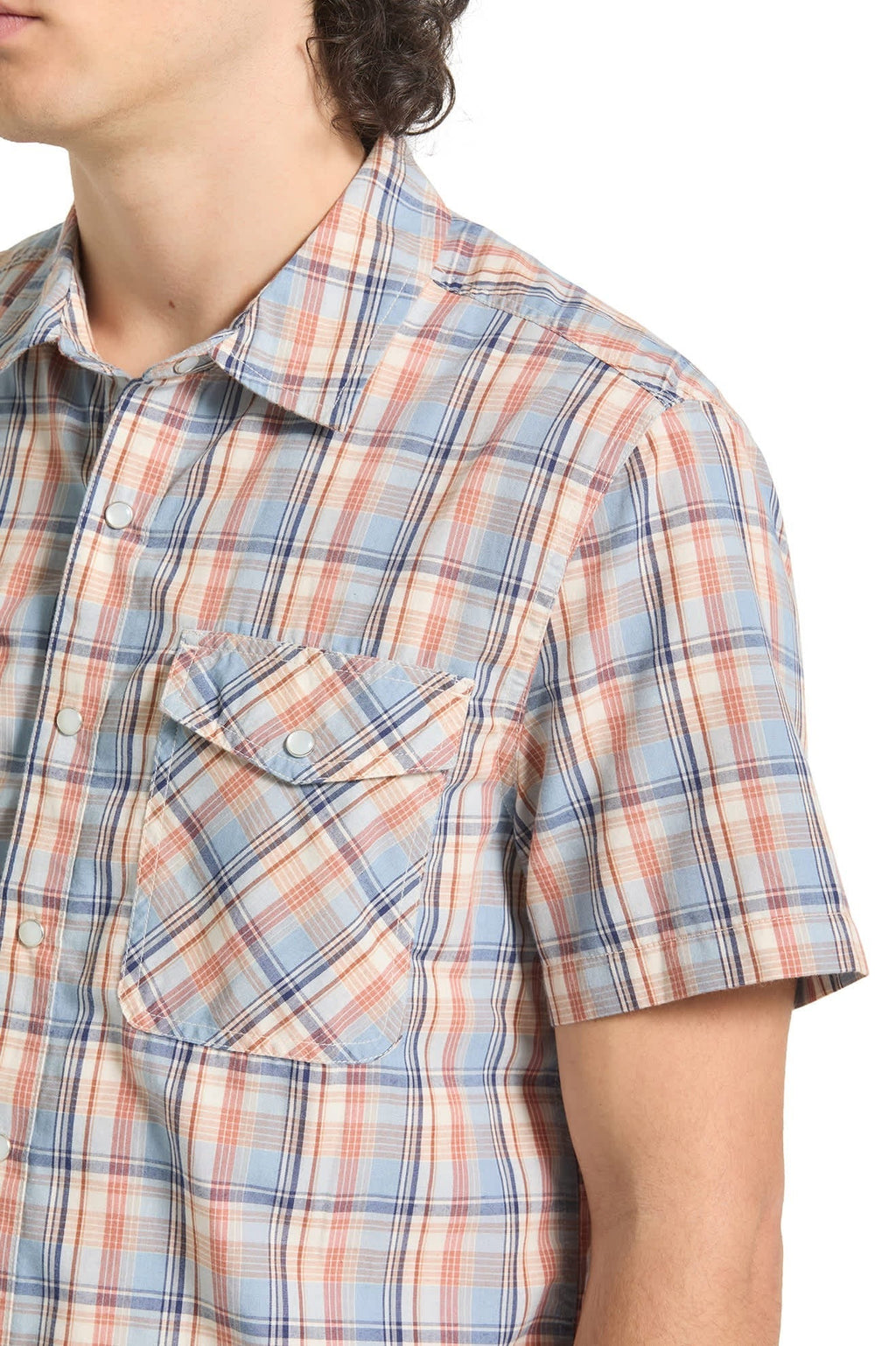 The Breezy Wayne Short Sleeve Shirt - Blue Multi Plaid