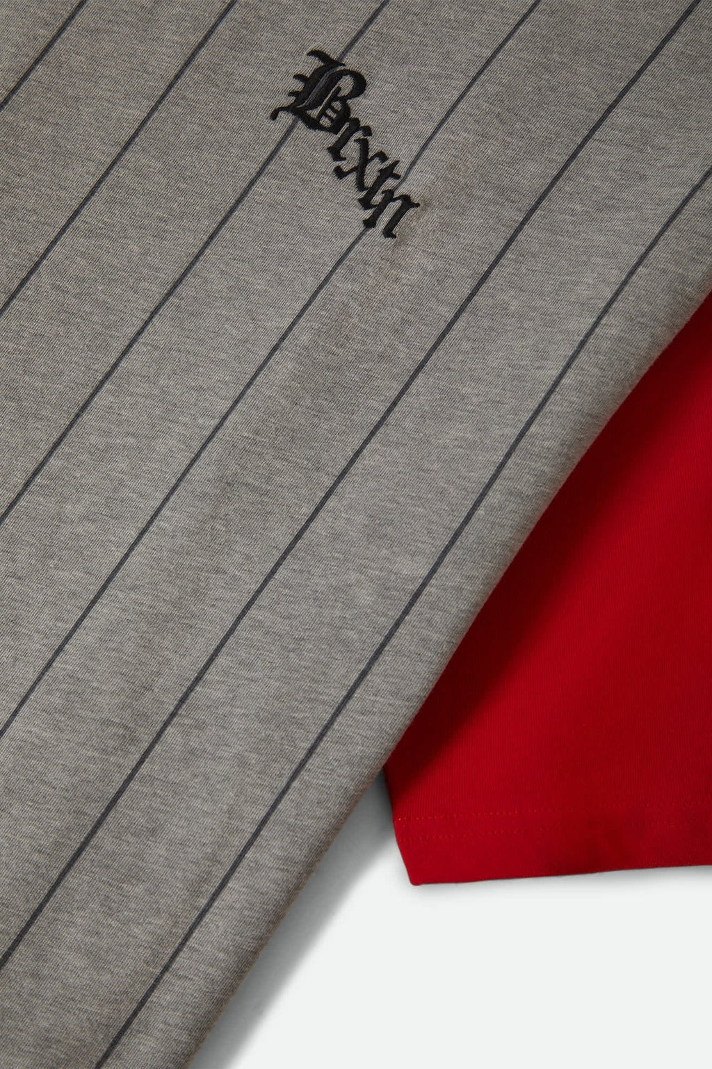 Boxy Short Sleeve Baseball T-Shirt - Heather Grey/Adrenaline Rush