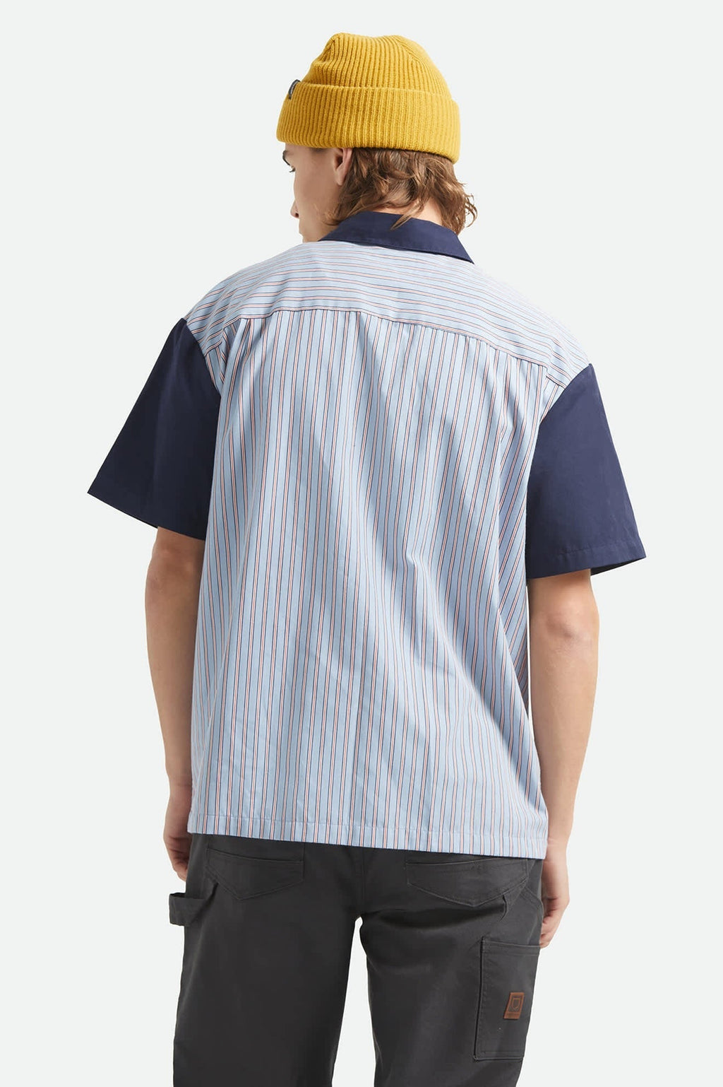 Builders Olson Short Sleeve Shirt - Blue Aura Stripe