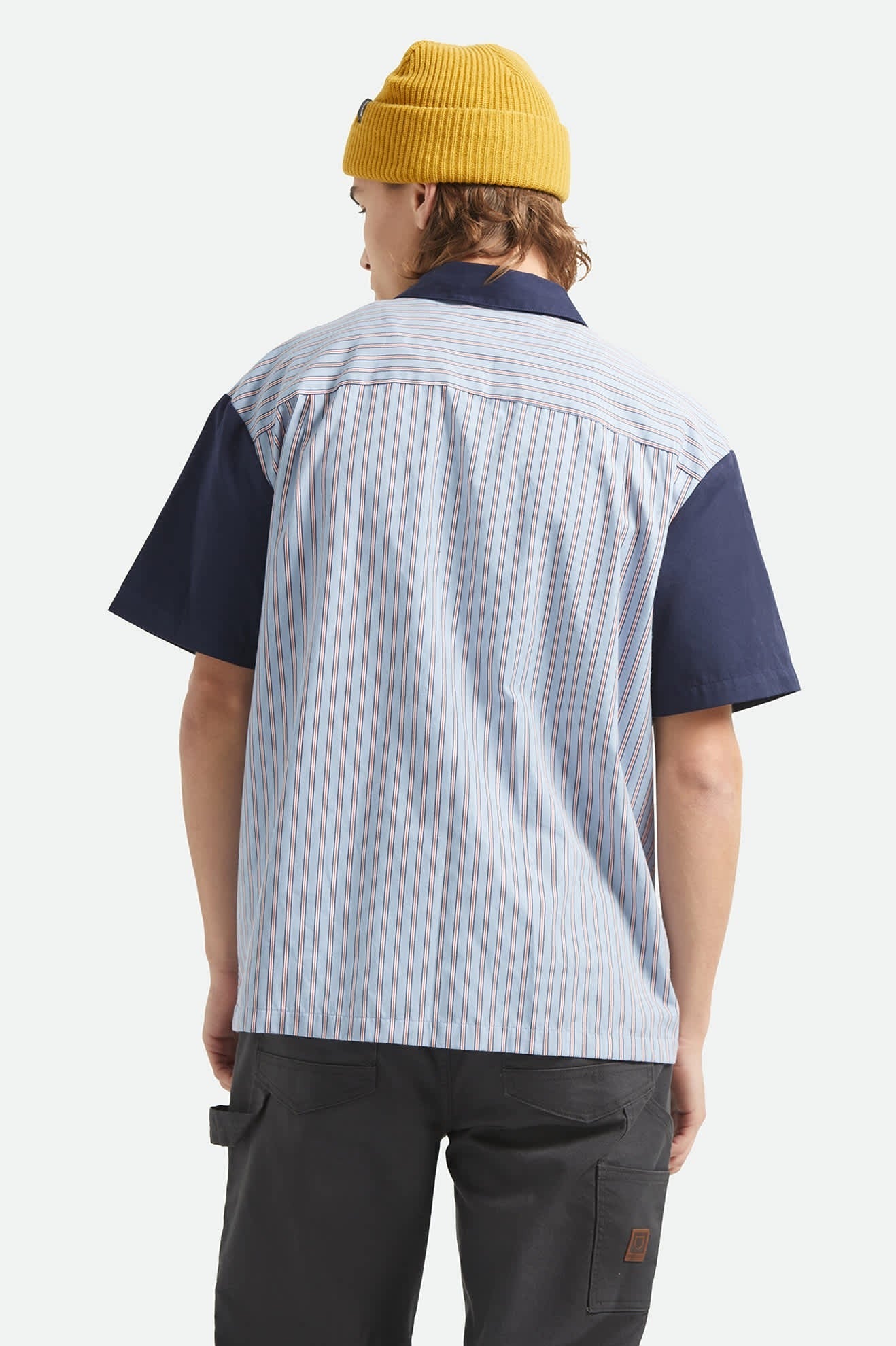 Builders Olson Short Sleeve Shirt - Blue Aura Stripe