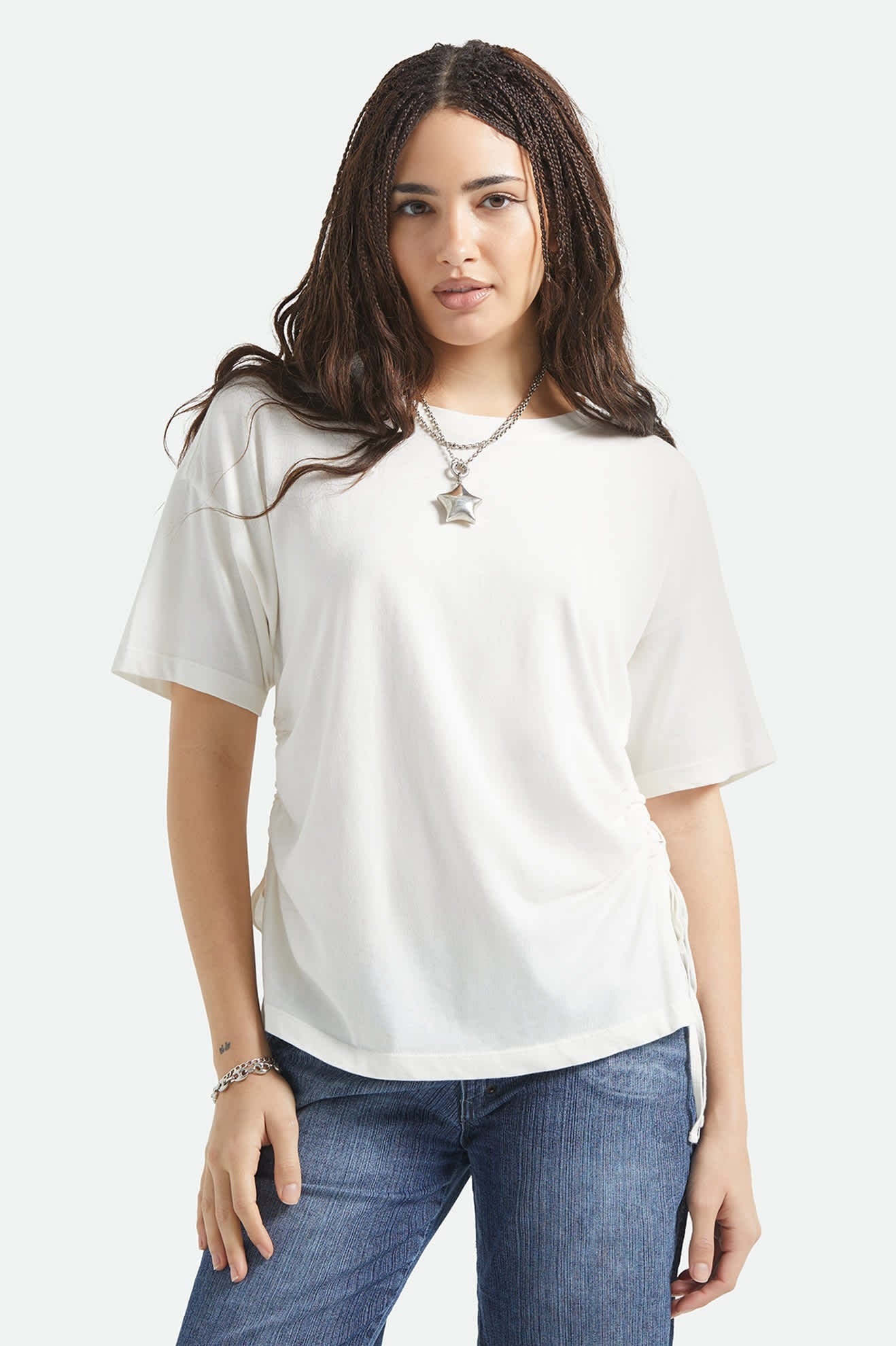 Carefree Organic Garment Dye Cinch T-Shirt - Off White