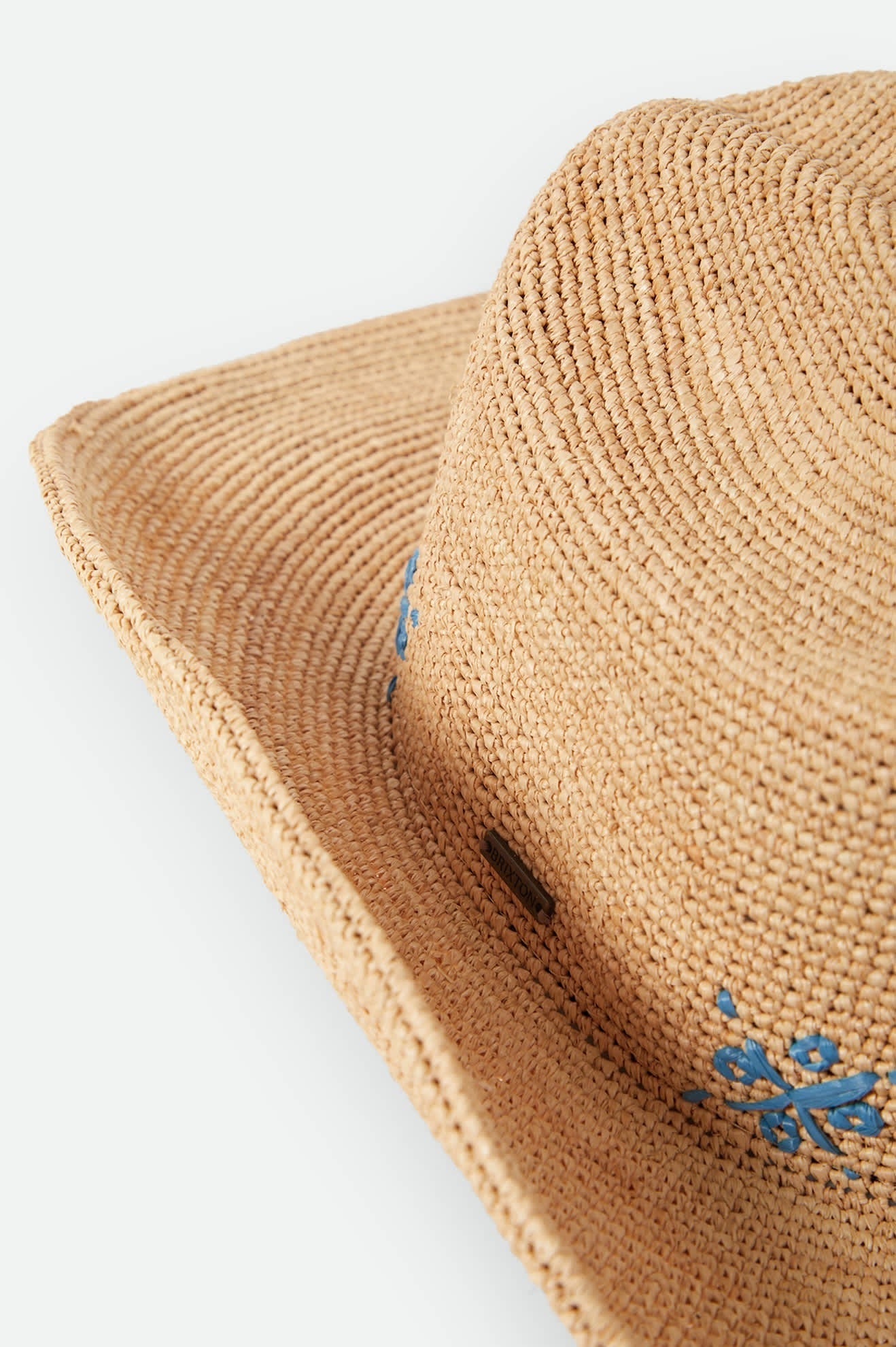 Odessa Straw Packable Cowboy Hat - Tan/Sunrise Blue