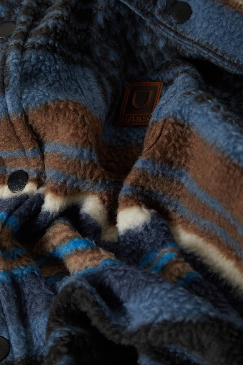 Bowery Arctic Stretch Fleece - Mood Indigo Blanket Stripe