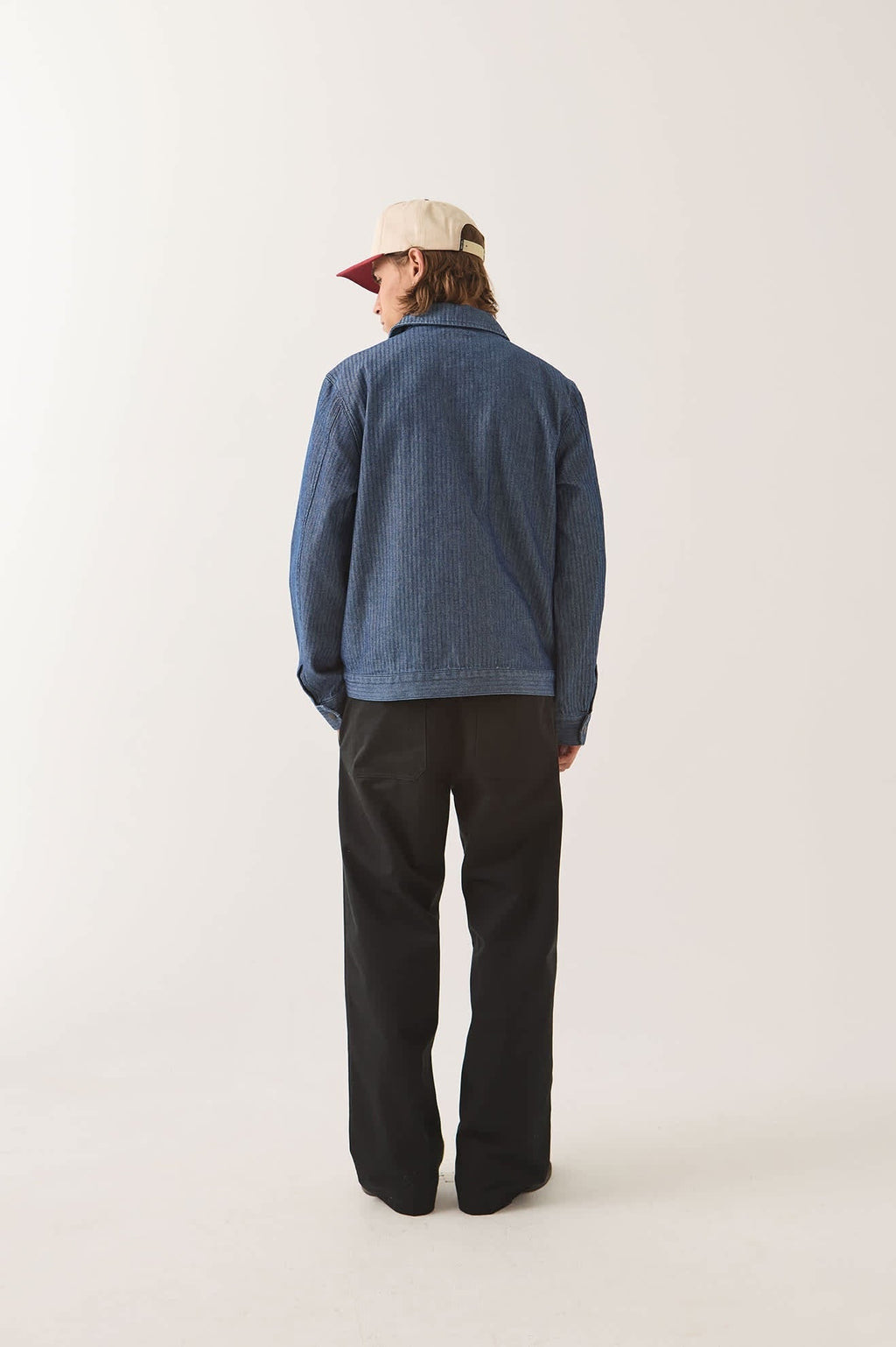 Mechanic Garage Zip Jacket - Indigo Herringbone