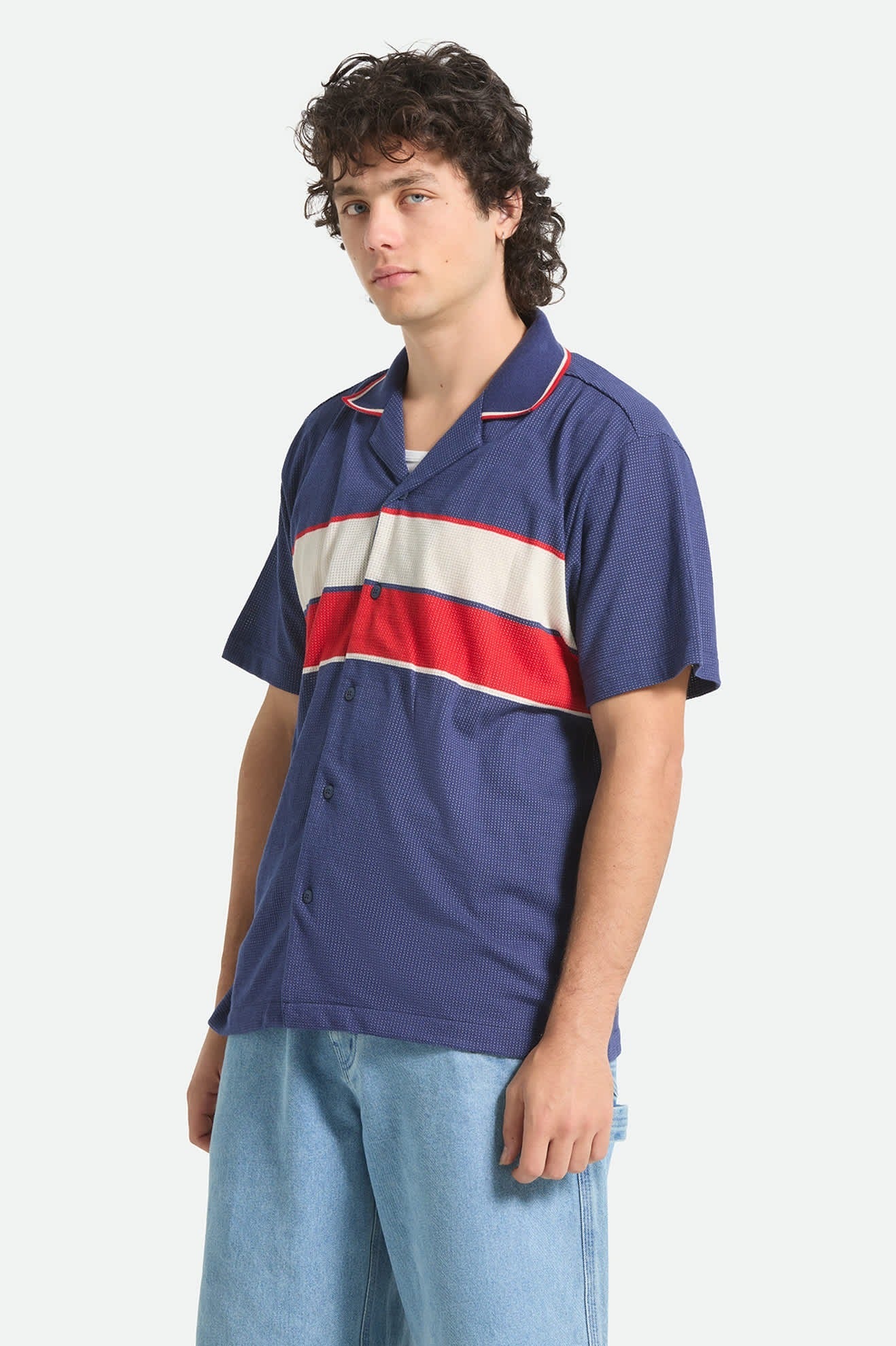 Bunker Mesh Short Sleeve Shirt - Washed Navy