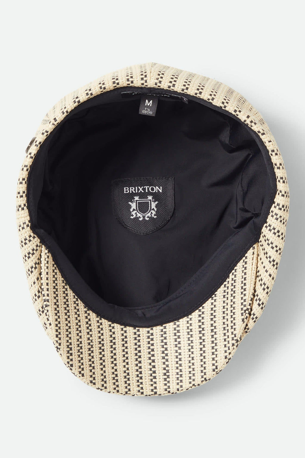 Brood Lightweight Newsboy Cap - Natural/Black Straw