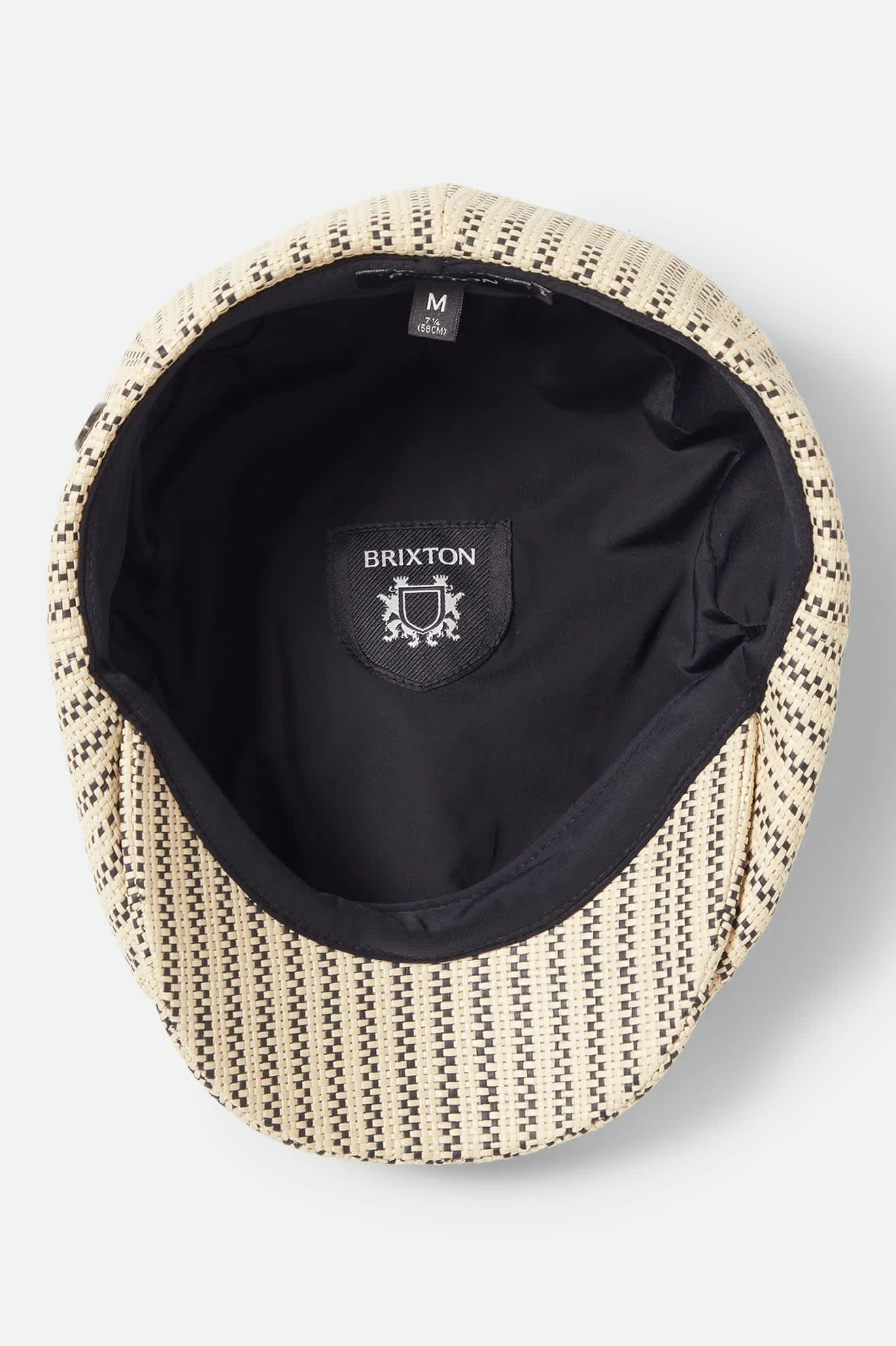 Brood Lightweight Newsboy Cap - Natural/Black Straw