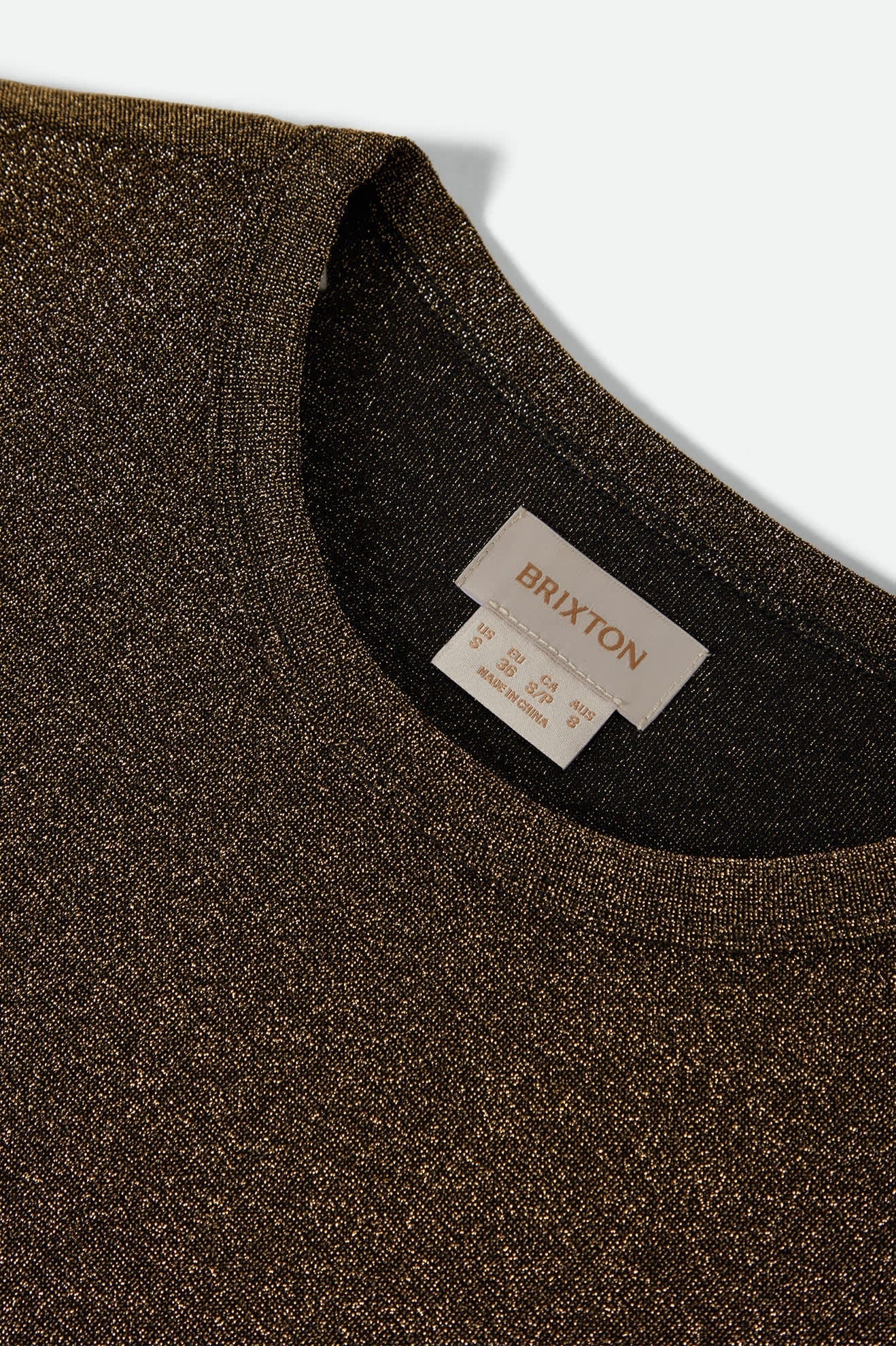 Dolly Slim L/S Knit T-Shirt - Gold Metallic