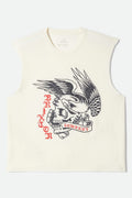 Wolcott Worn In Boxy Muscle Tank - Off White