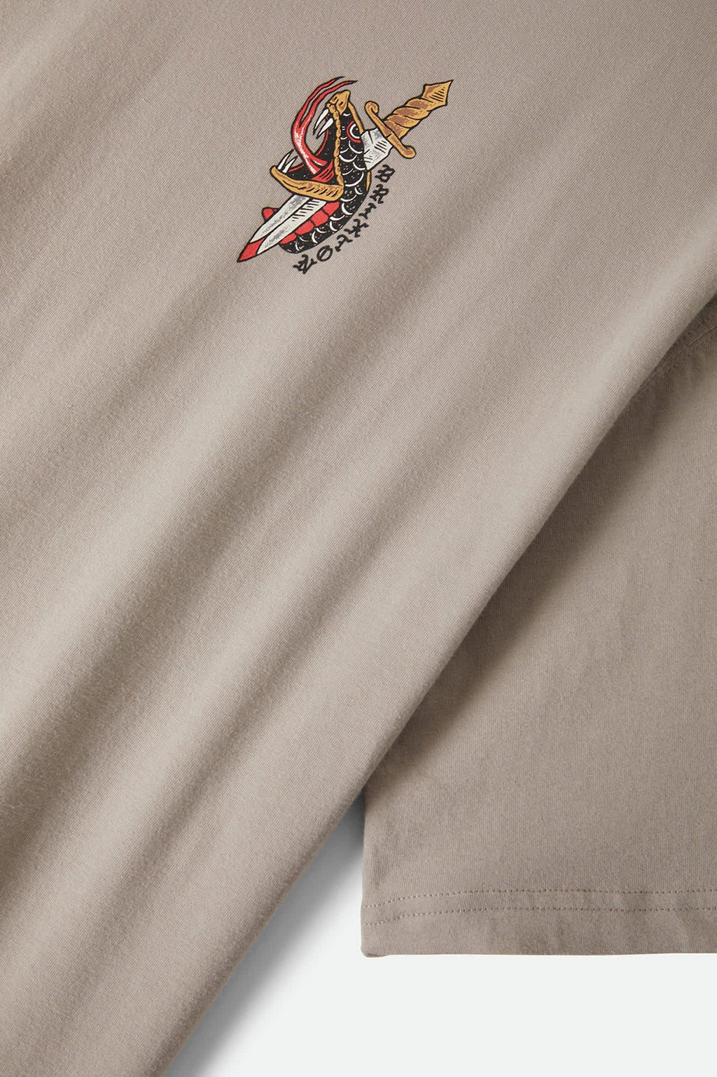 Sword Short Sleeve Boxed Crop T-Shirt - Pebble Stone