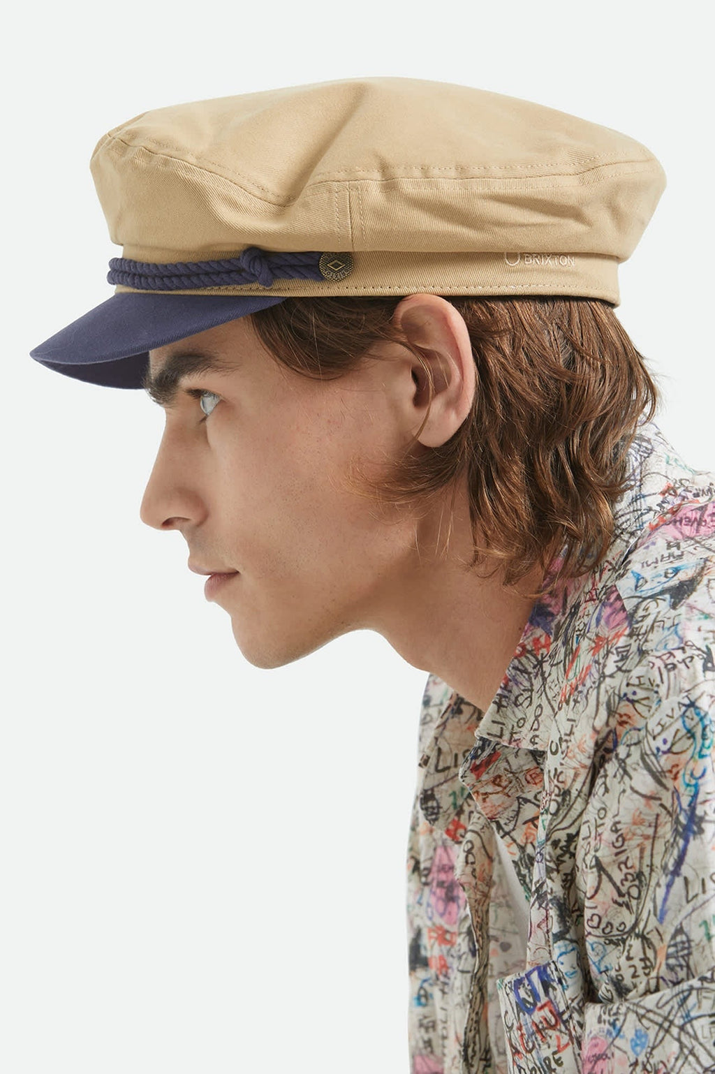 Fiddler Fisherman Cap - Sand/Washed Navy