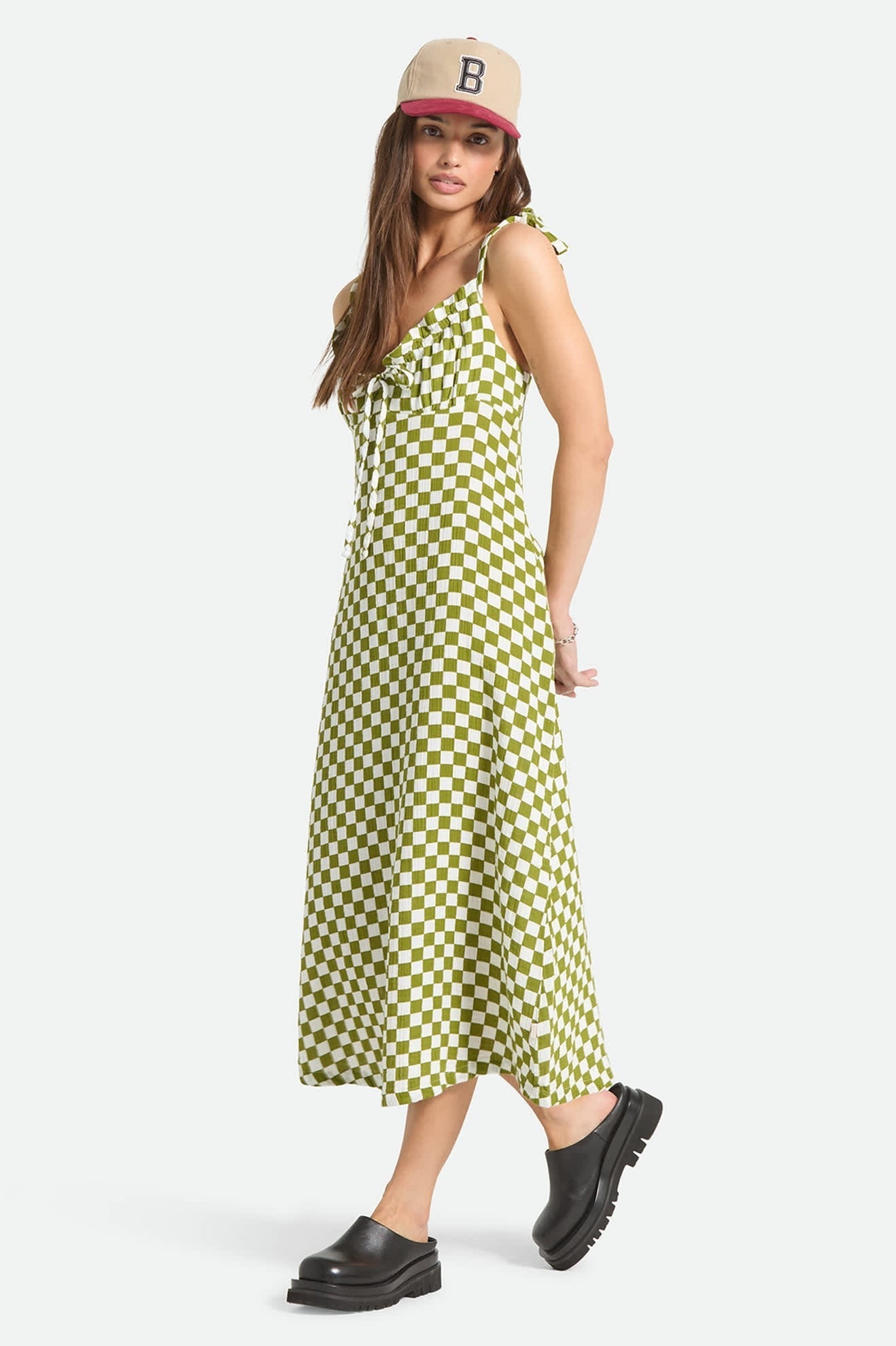 The Tie Dress - Sublime Green Checkerboard