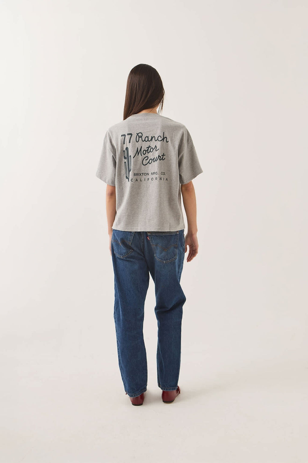 Ranch Motor Court Boxy Crop Top - Heather Grey