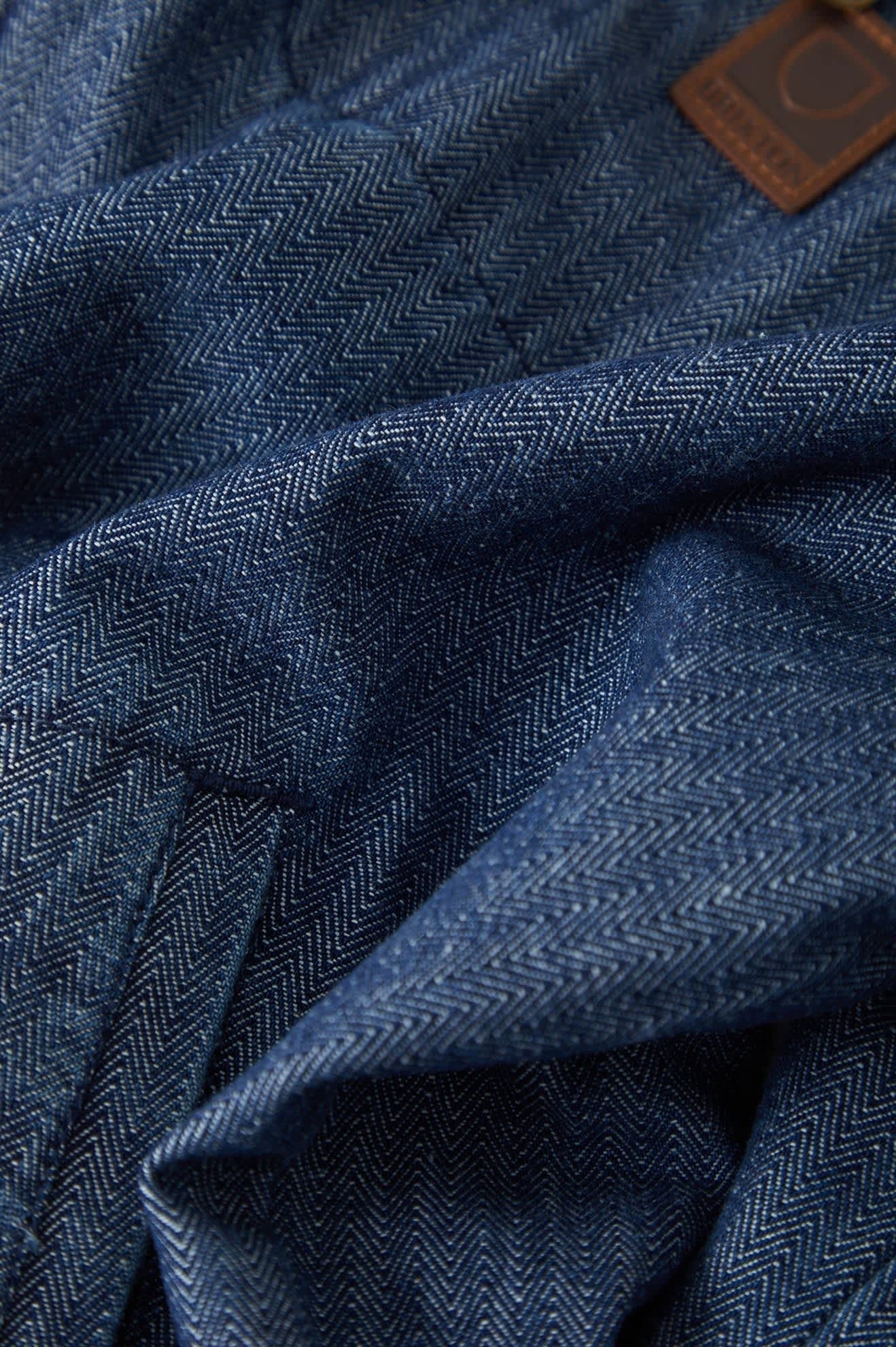 Mechanic Garage Zip Jacket - Indigo Herringbone