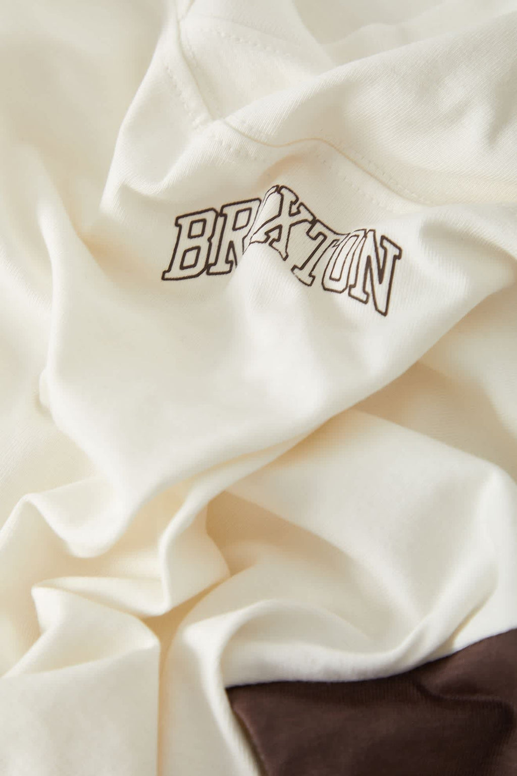 Brixton Boxy Cropped Football T-Shirt - Off White