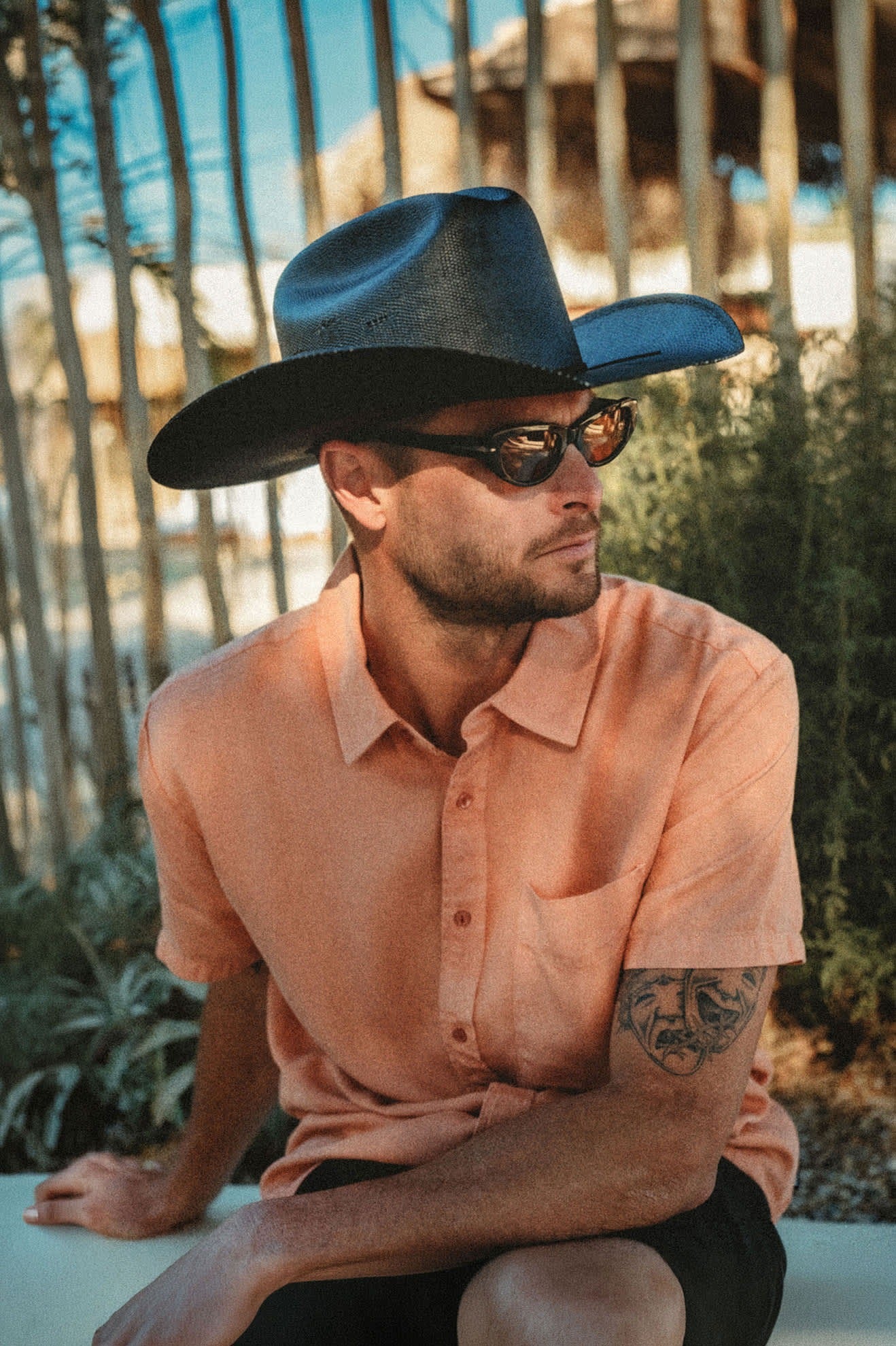 Laredo Straw Cowboy Hat - Black