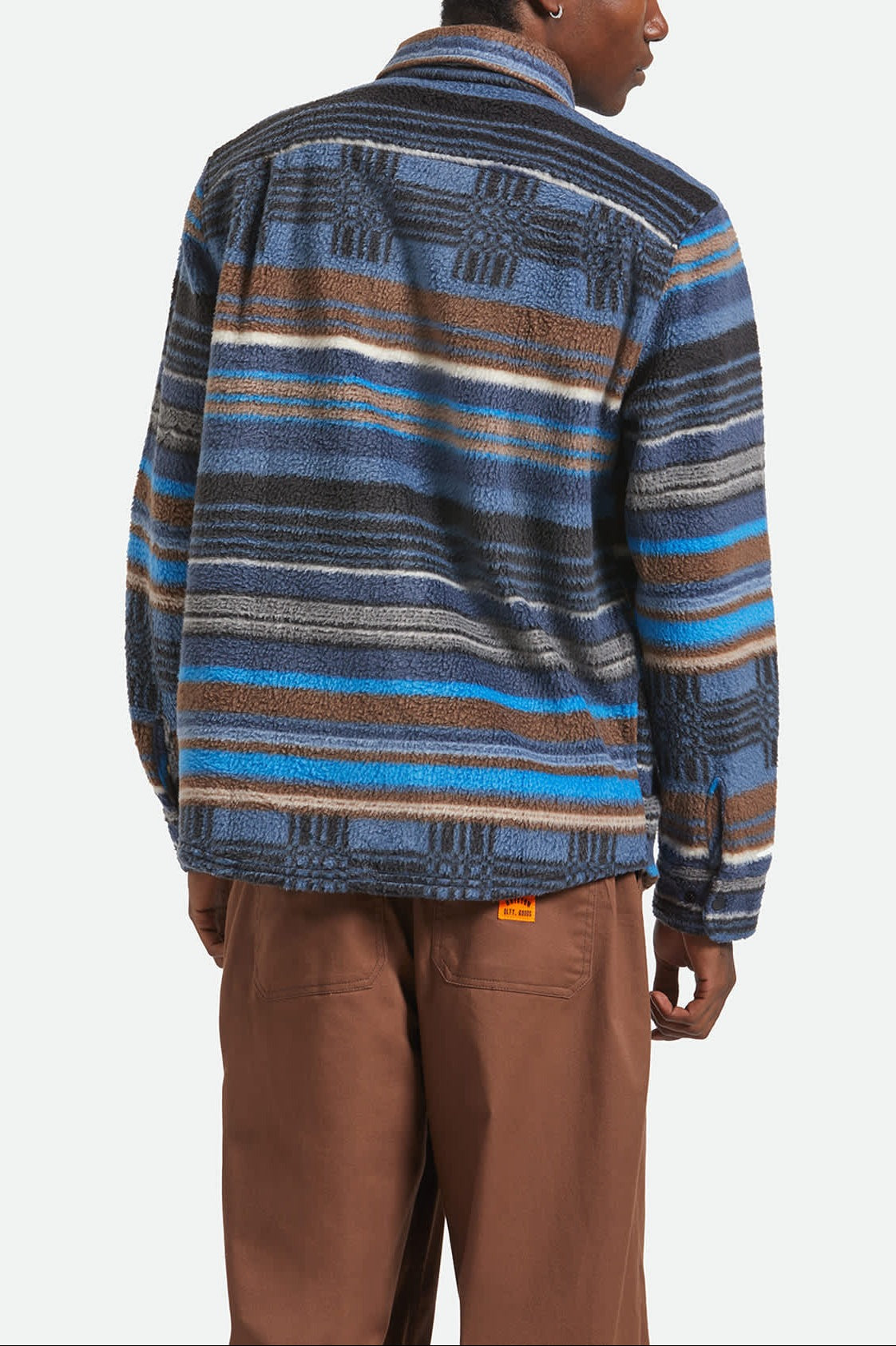 Bowery Arctic Stretch Fleece - Mood Indigo Blanket Stripe