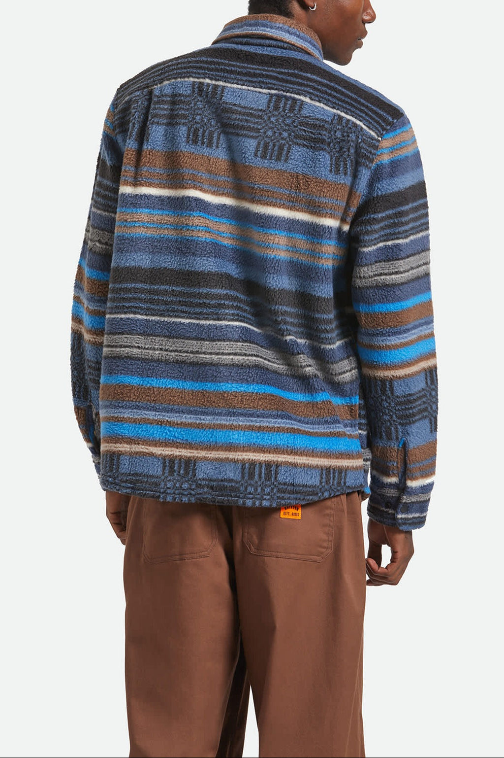 Bowery Arctic Stretch Fleece - Mood Indigo Blanket Stripe
