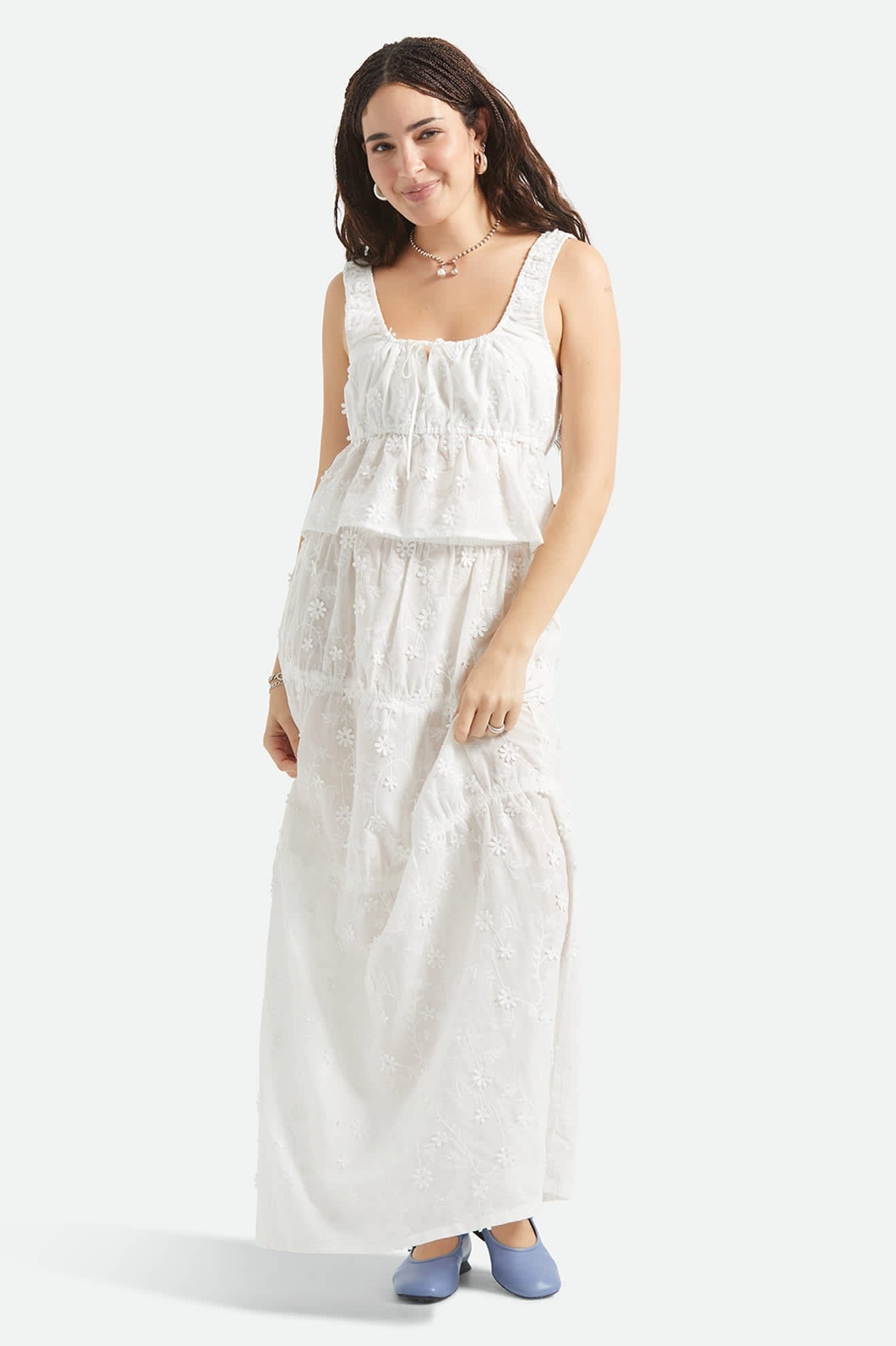The Abigail Tie Top - Off White Floral