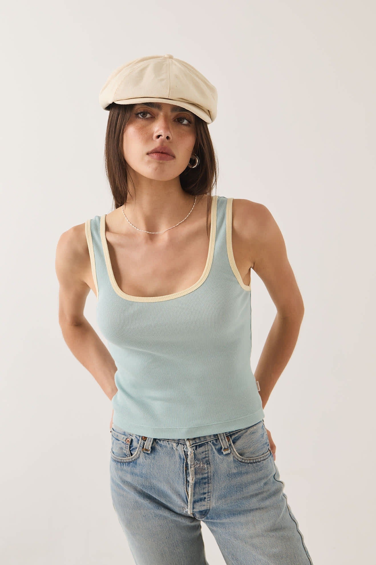 Ringer Organic A-Tank - Sea Grass/Waxed Paper