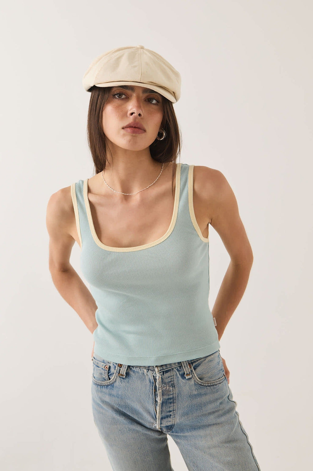 Ringer Organic A-Tank - Sea Grass/Waxed Paper