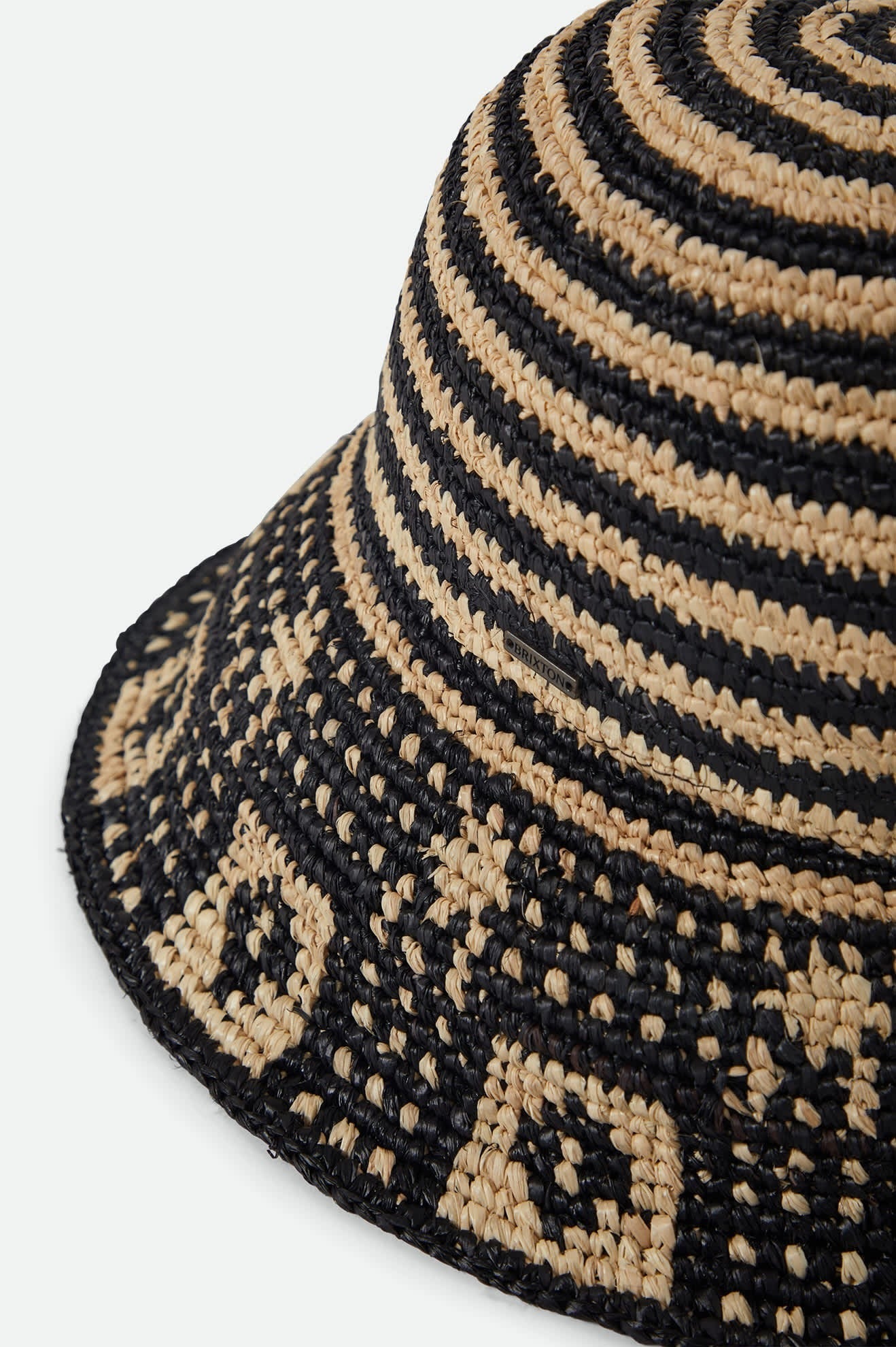 Redding Packable Straw Bucket Hat - Black/Natural