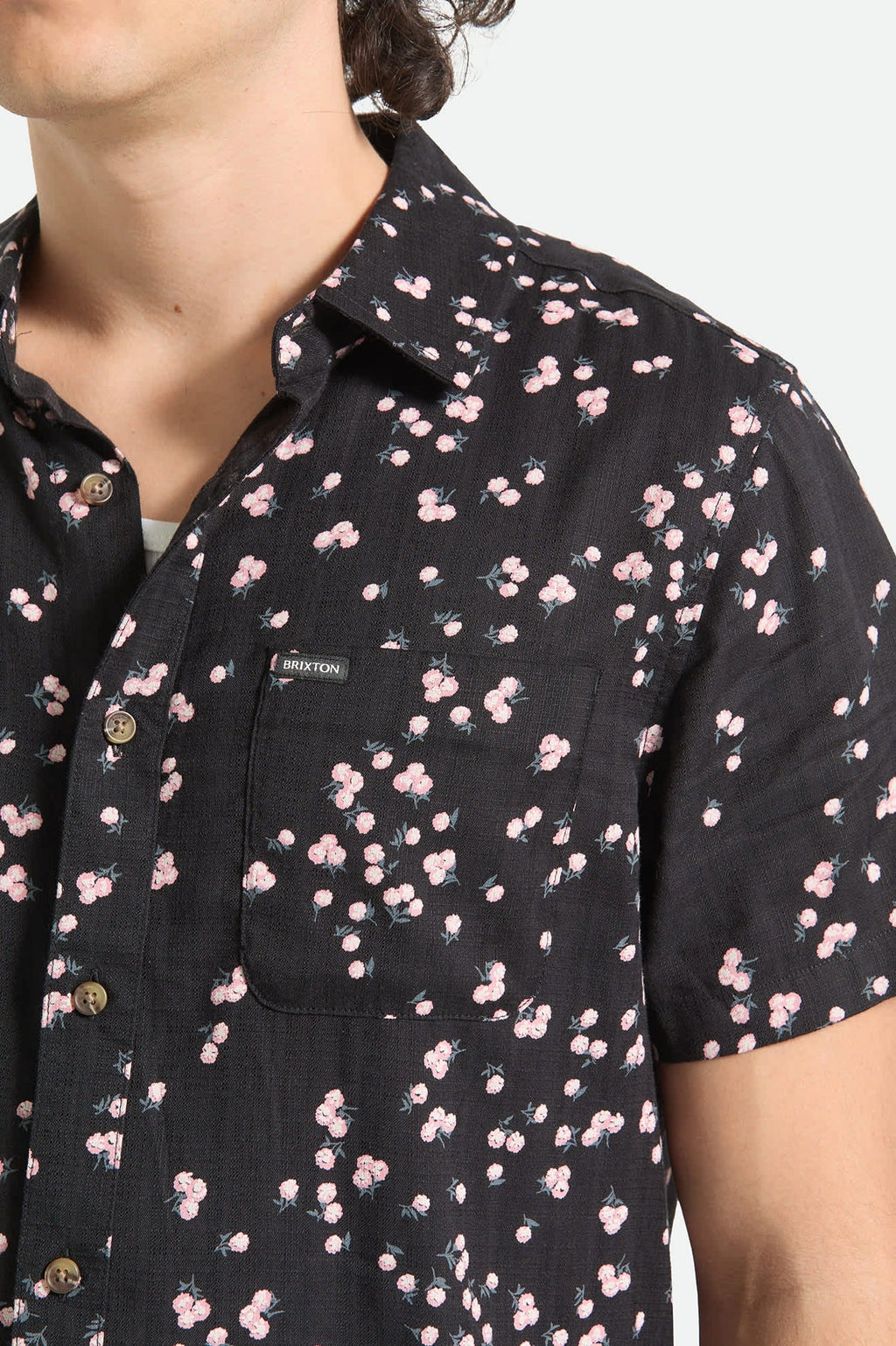 Charter Slub Short Sleeve Shirt - Black/Pink