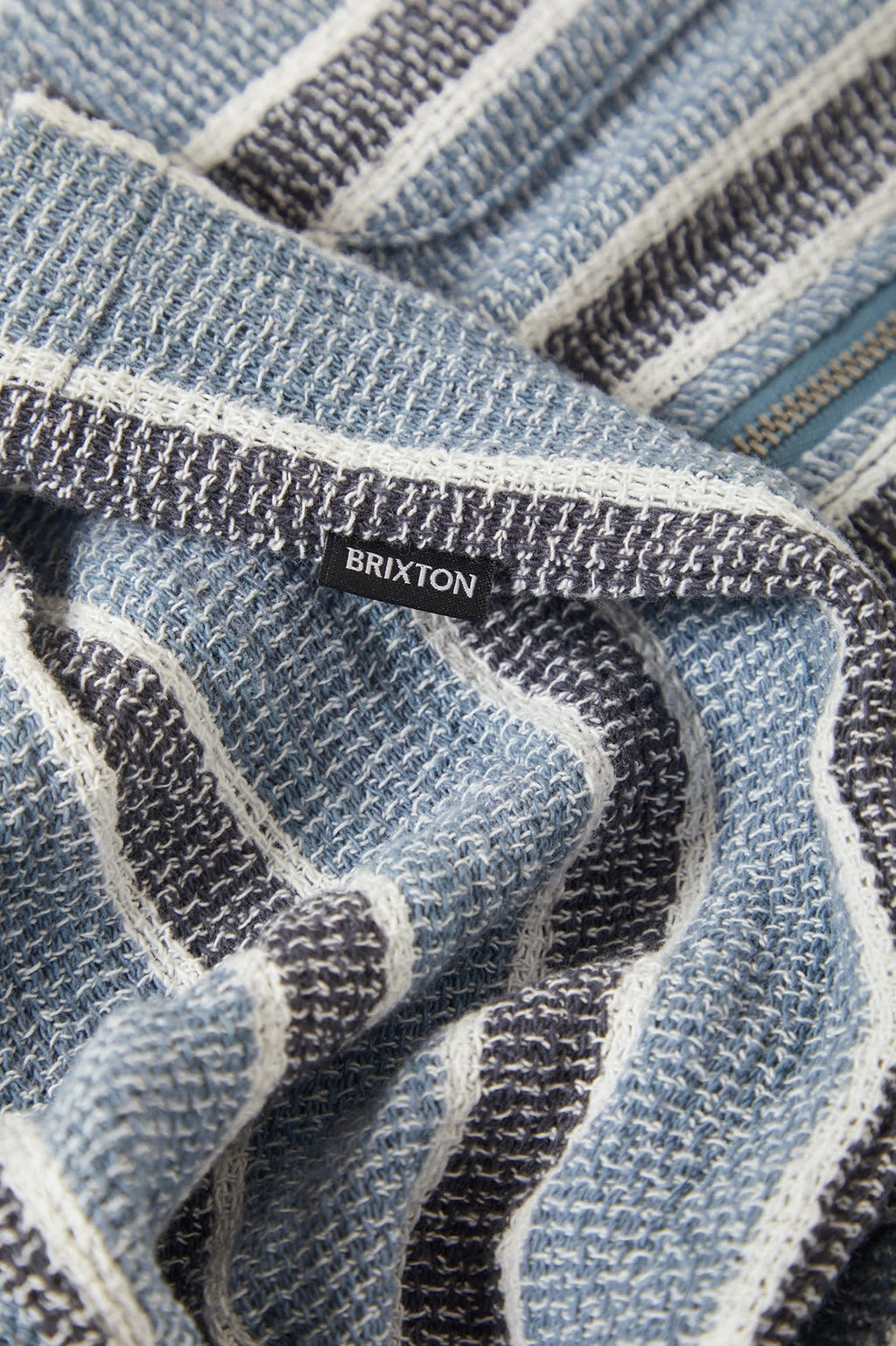 The Dexter Textured Stripe Short Sleeve Shirt - Black/Dusty Blue