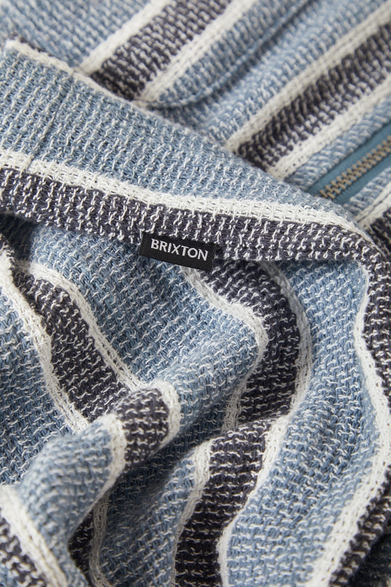 The Dexter Textured Stripe Short Sleeve Shirt - Black/Dusty Blue