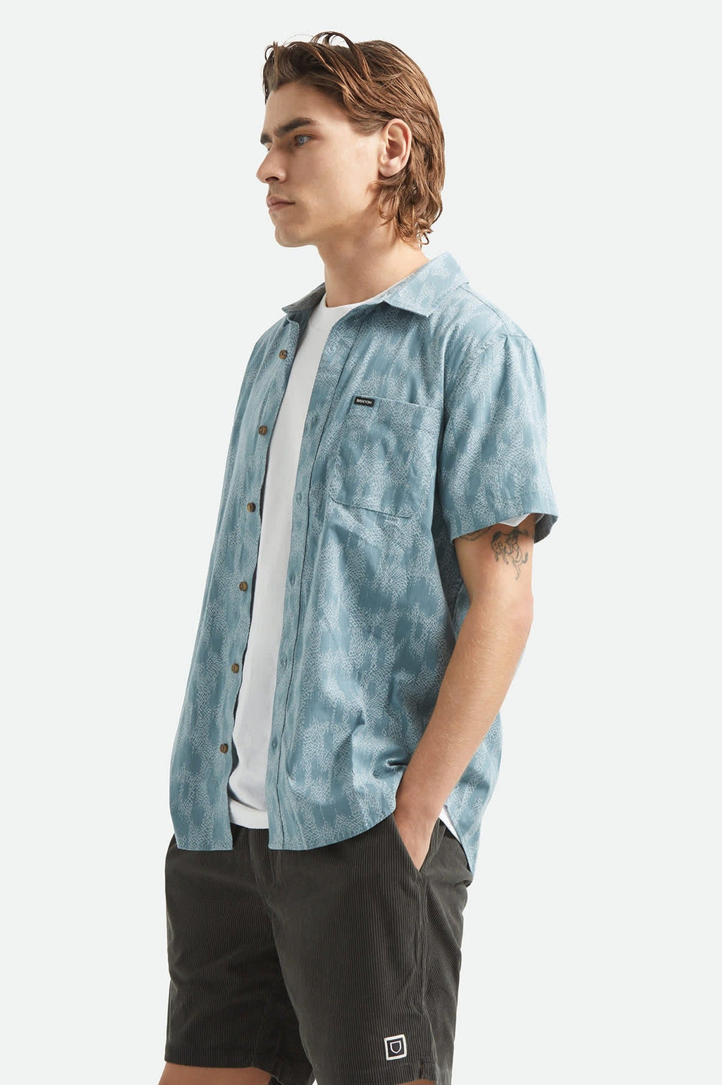Charter Print Short Sleeve Shirt - Trooper Crackle Paint