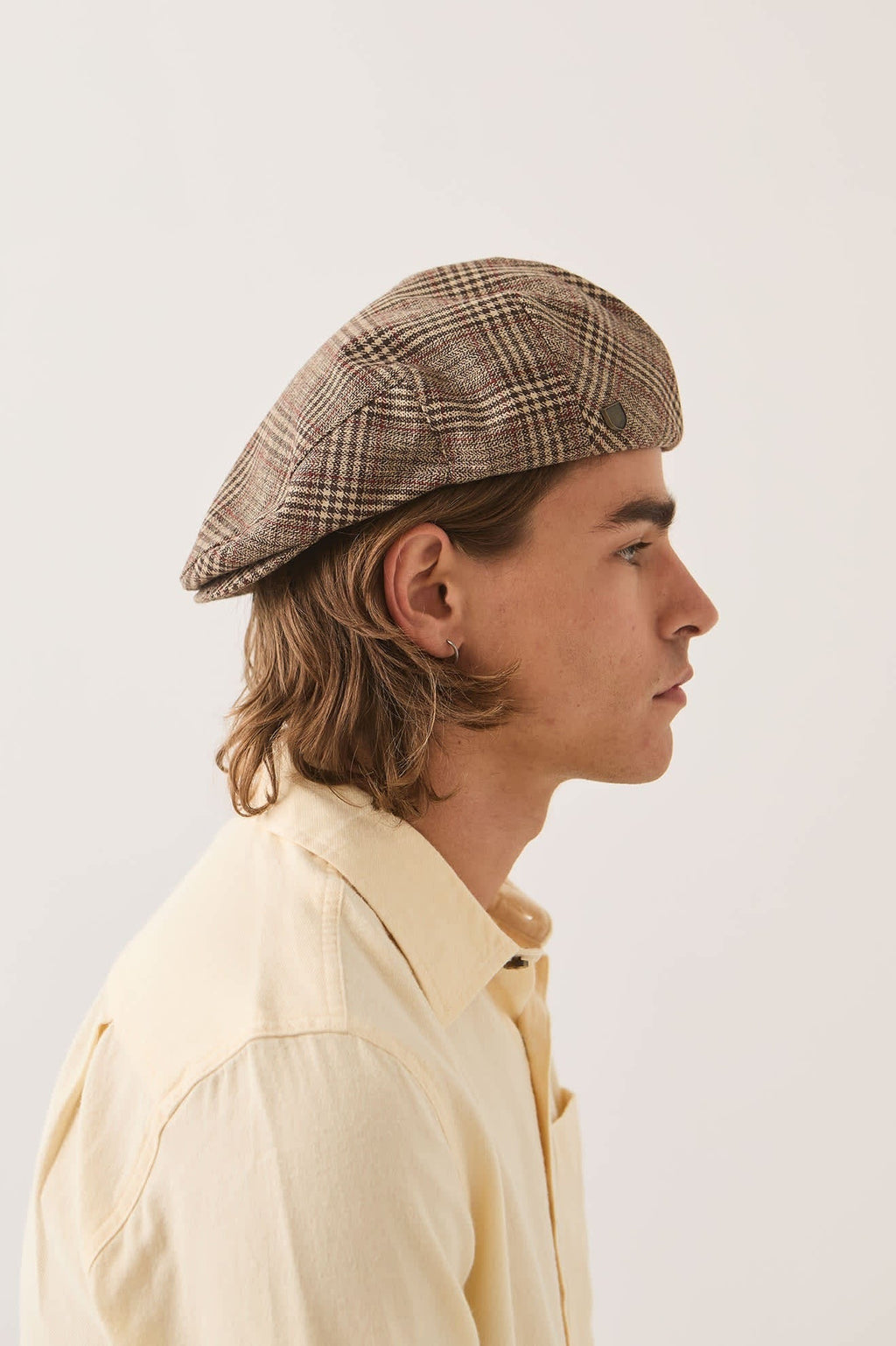 Hooligan Flat Cap - Brown/Tan/Red Plaid