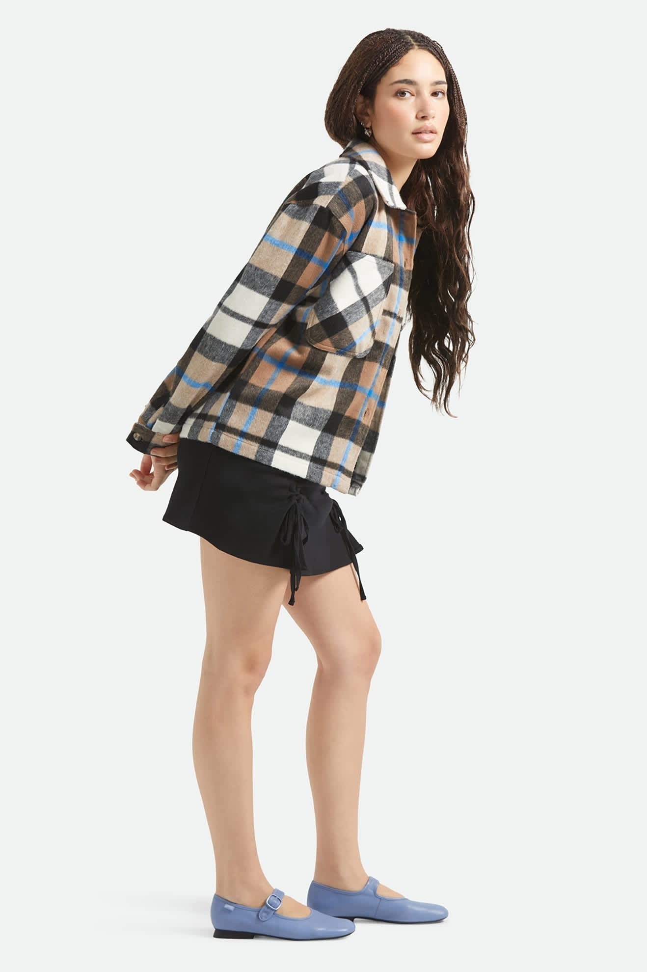 Bowery Women's Soft Brushed Flannel - Washed Black/Sand