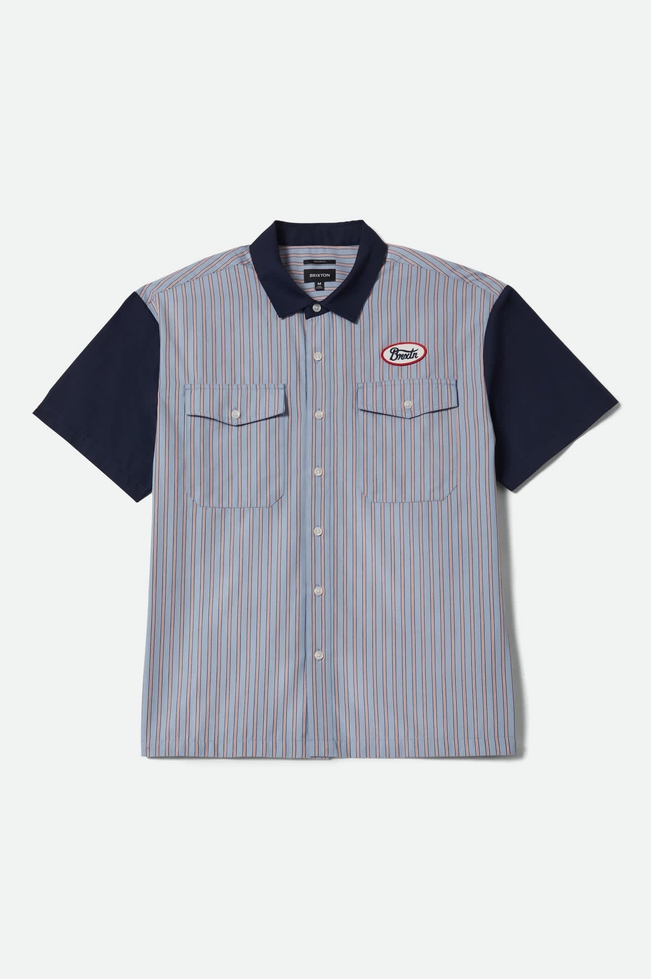 Builders Olson Short Sleeve Shirt - Blue Aura Stripe