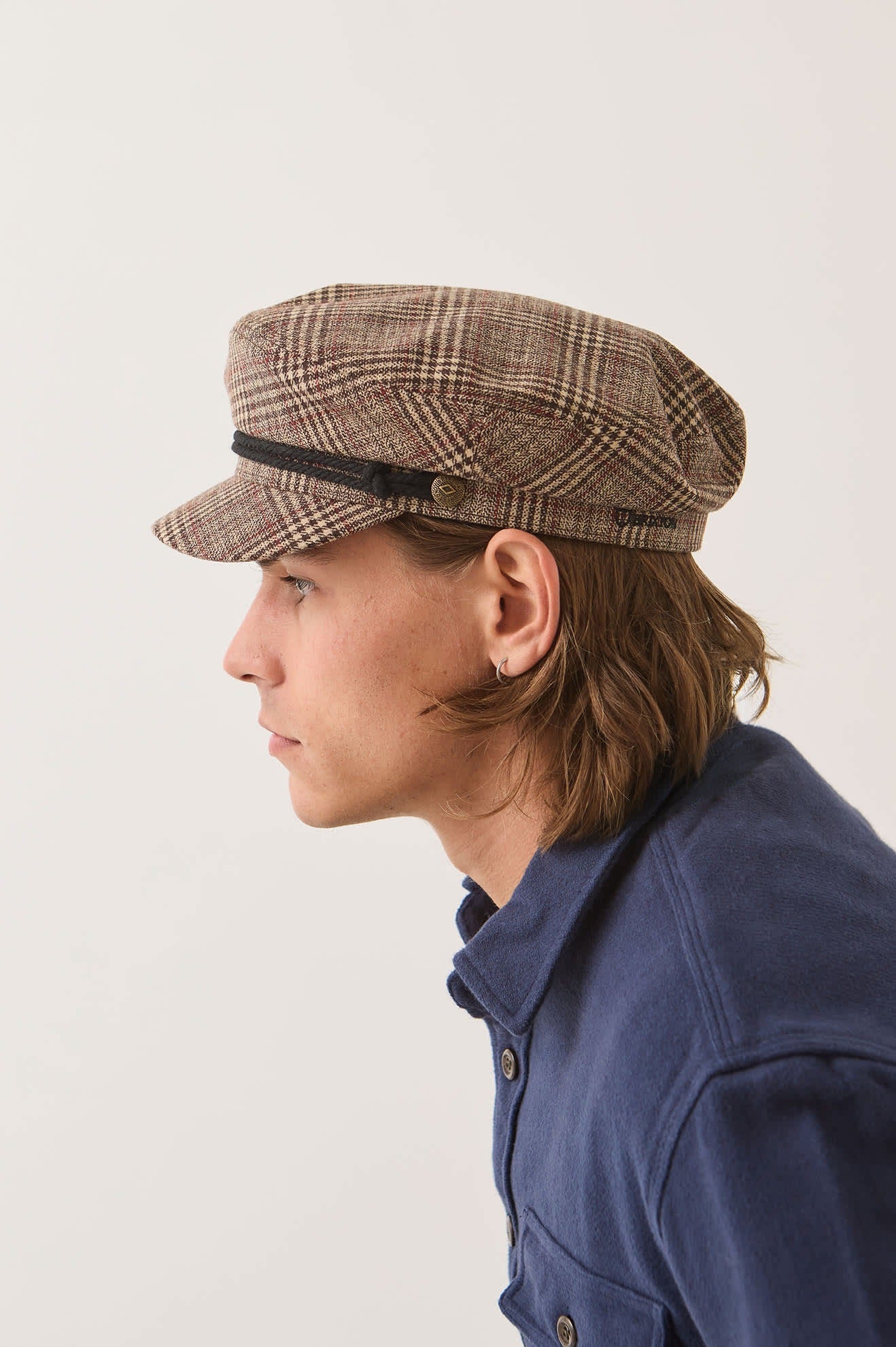 Fiddler Fisherman Cap - Brown/Tan/Red Plaid