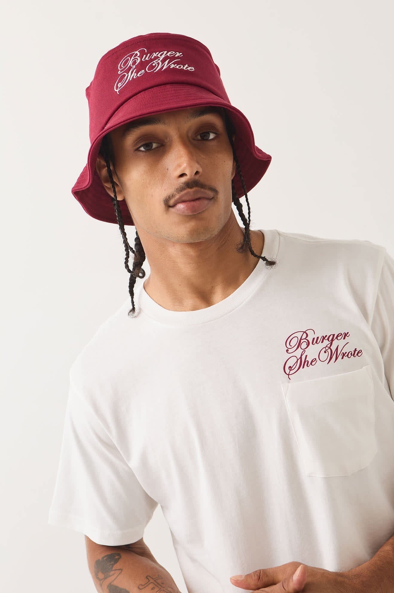 Burger She Wrote Pocket T-Shirt - White