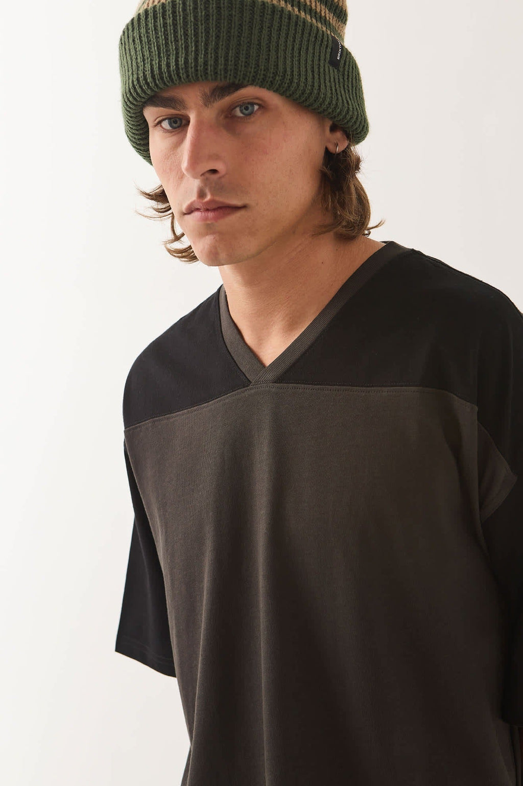 Brixton Football T-Shirt - Black/Washed Black