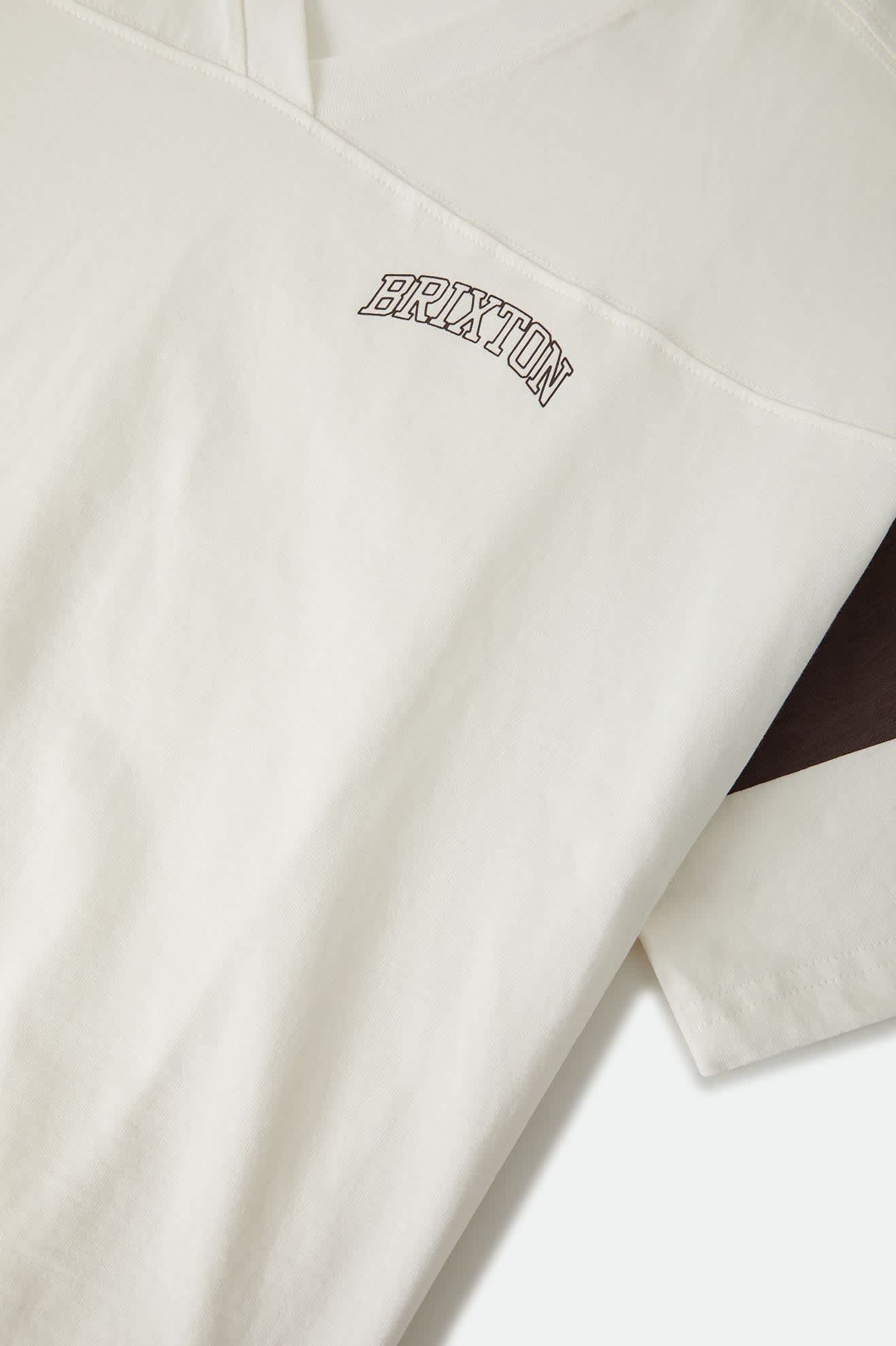 Brixton Boxy Cropped Football T-Shirt - Off White