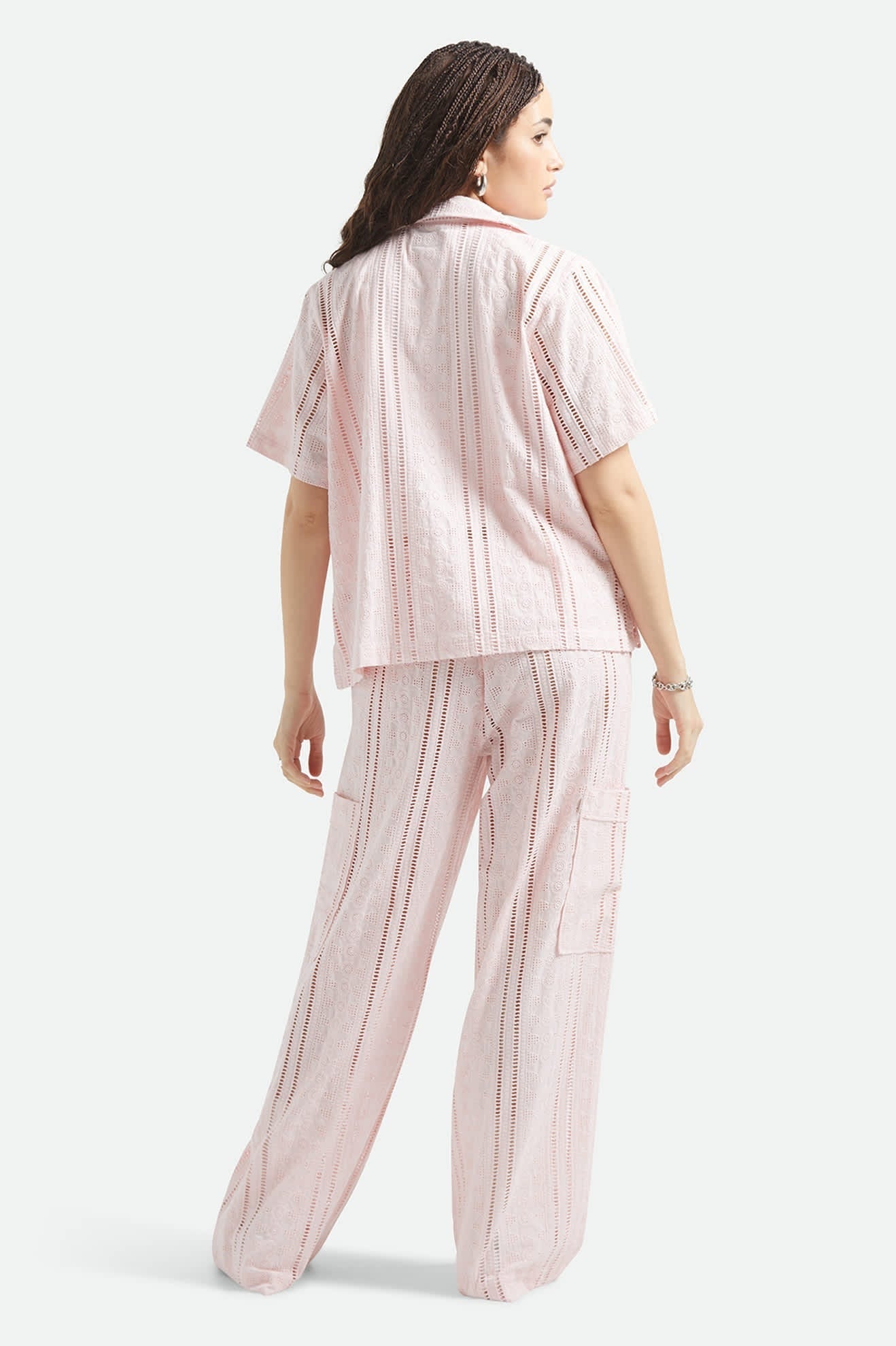 The Mercer Wide Leg Trouser Pant - Chalk Pink