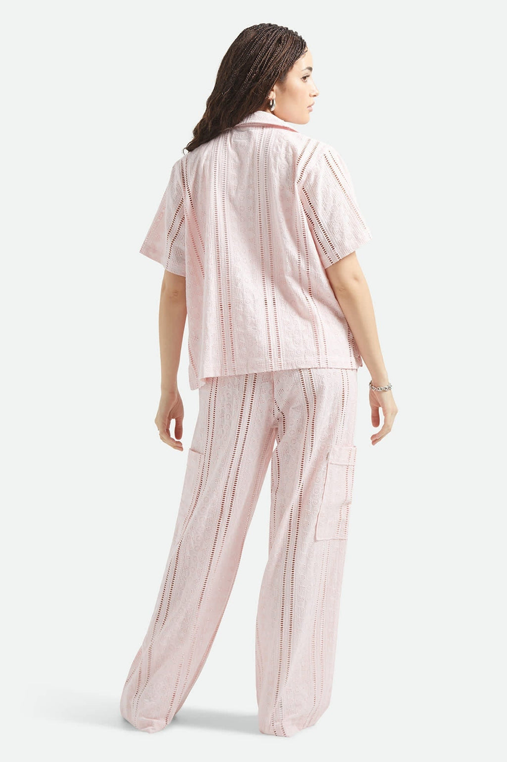 The Mercer Wide Leg Trouser Pant - Chalk Pink
