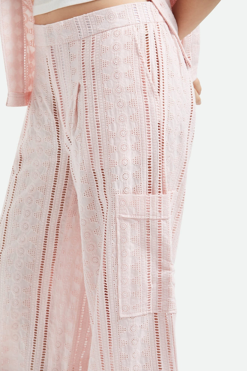 The Mercer Wide Leg Trouser Pant - Chalk Pink