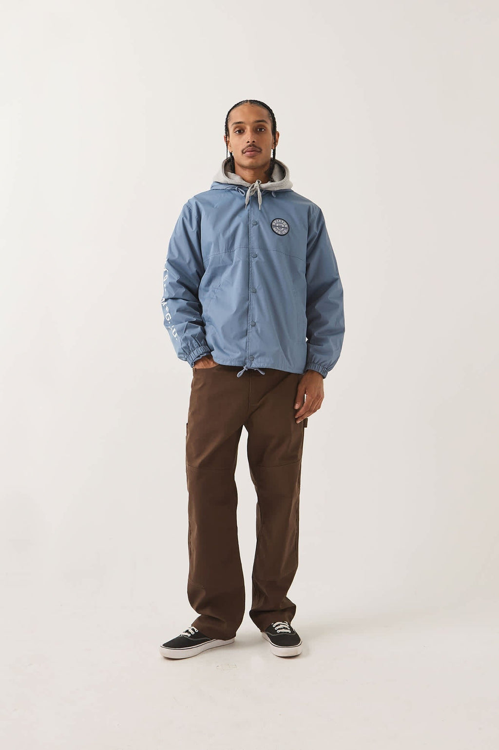 Hooded Claxton Lightweight Jacket - Slate Blue