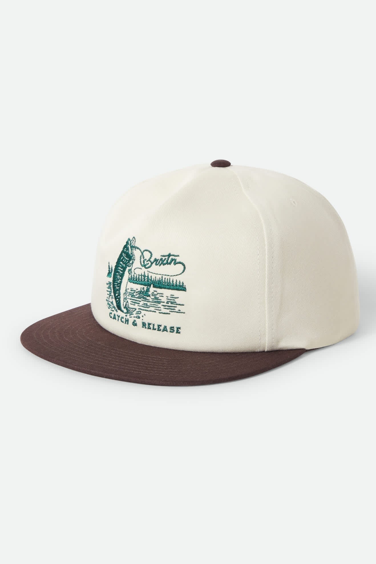 Catch And Release Snapback - Off White/Brown