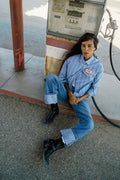 Ford Mustang Sally Shirt - Blue Chambray/Stripe